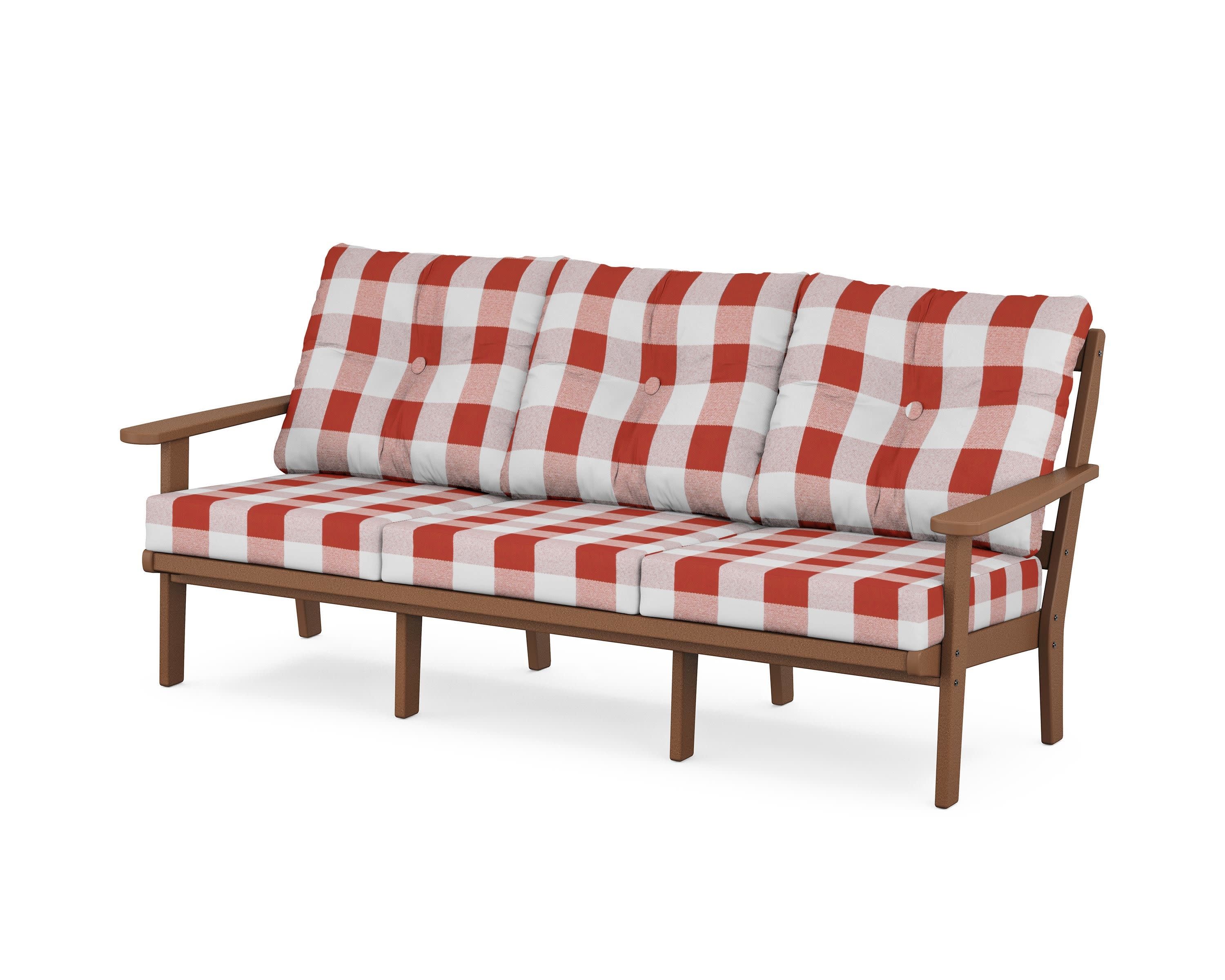 Cape Cod Deep Seating Sofa in Tree House / Buffalo Plaid Crimson
