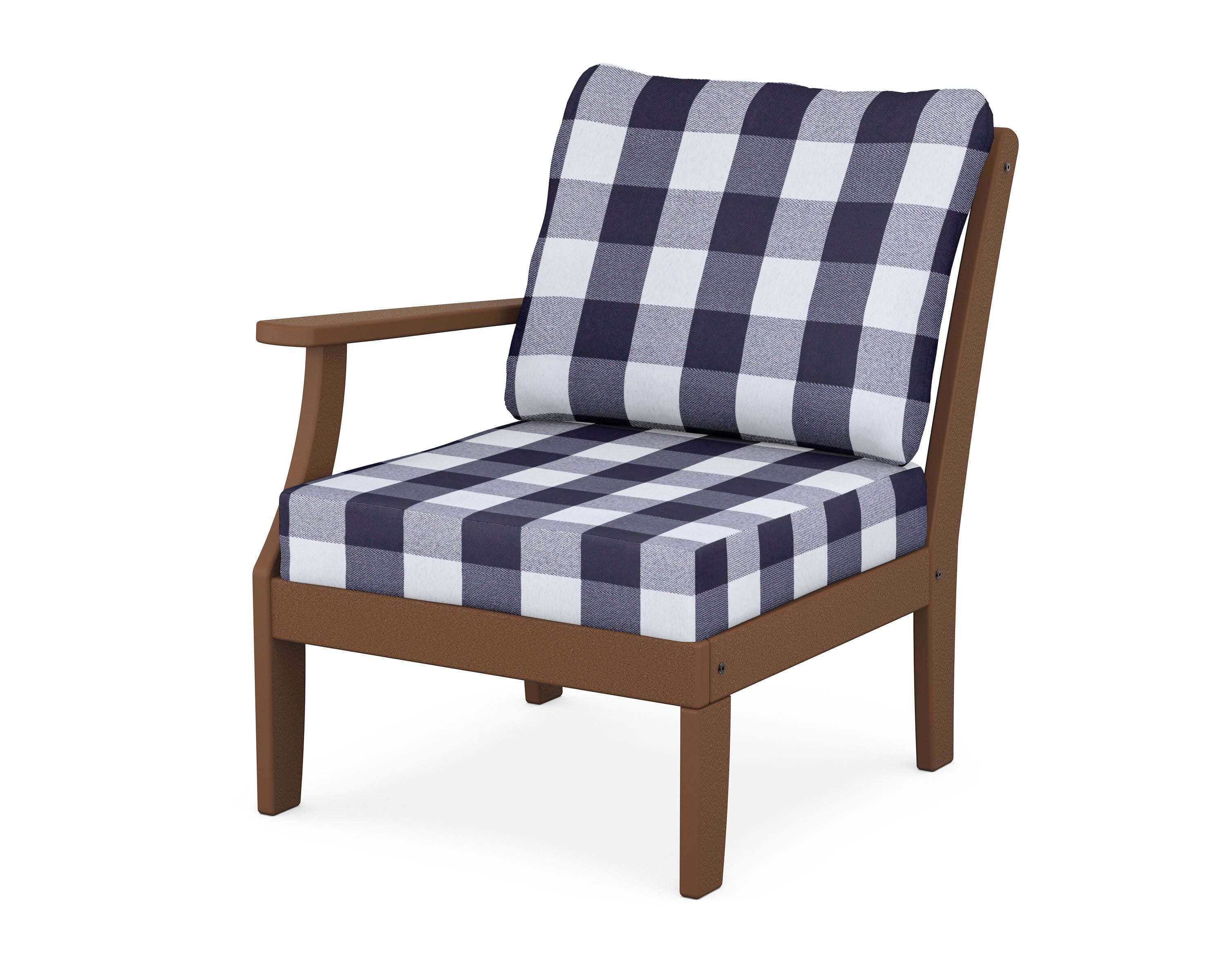 Yacht Club Modular Left Arm Chair in Tree House / Buffalo Plaid Navy