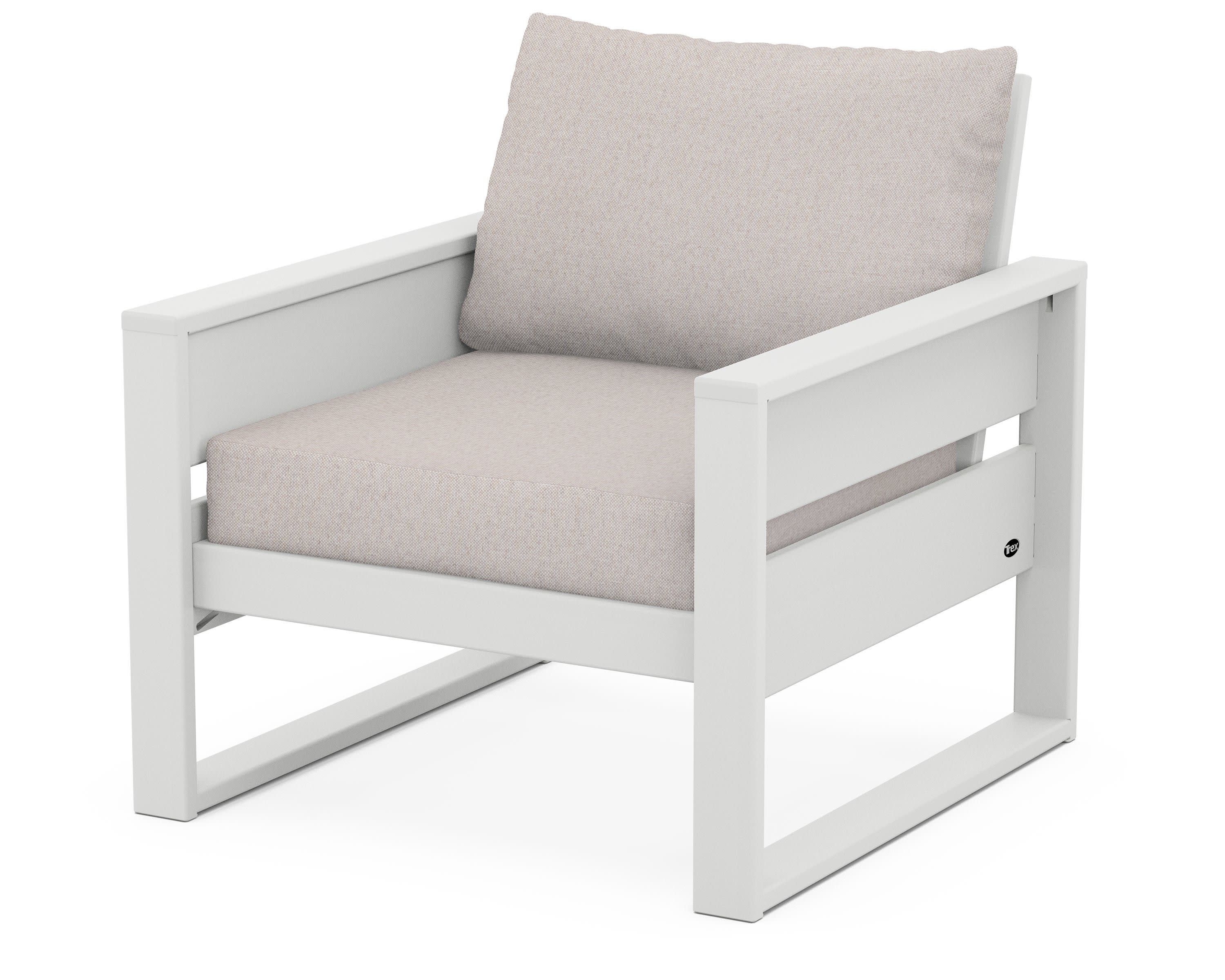 Eastport Club Chair in Classic White / Dune Burlap
