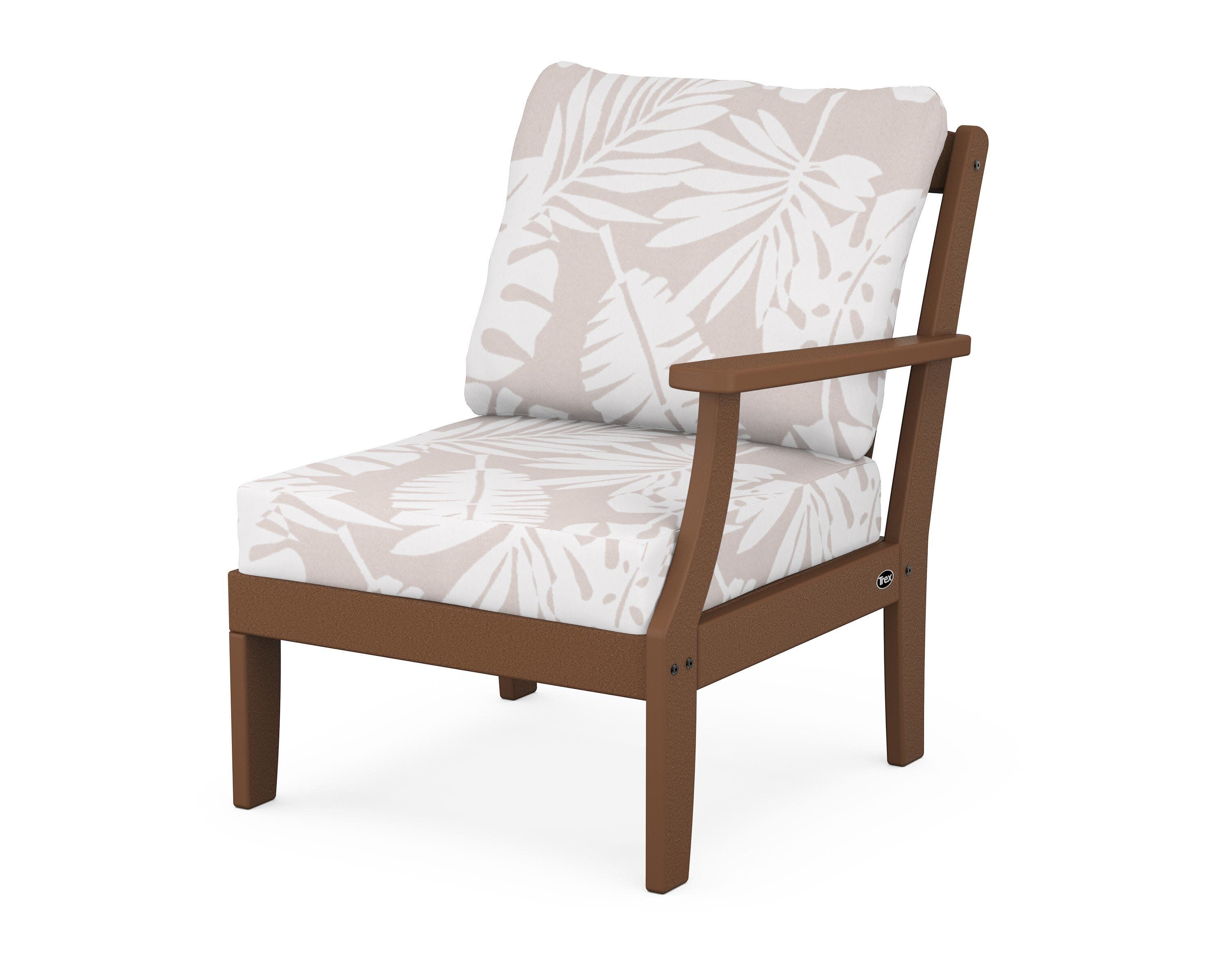 Yacht Club Modular Right Arm Chair in Tree House / Leaf Dune Burlap