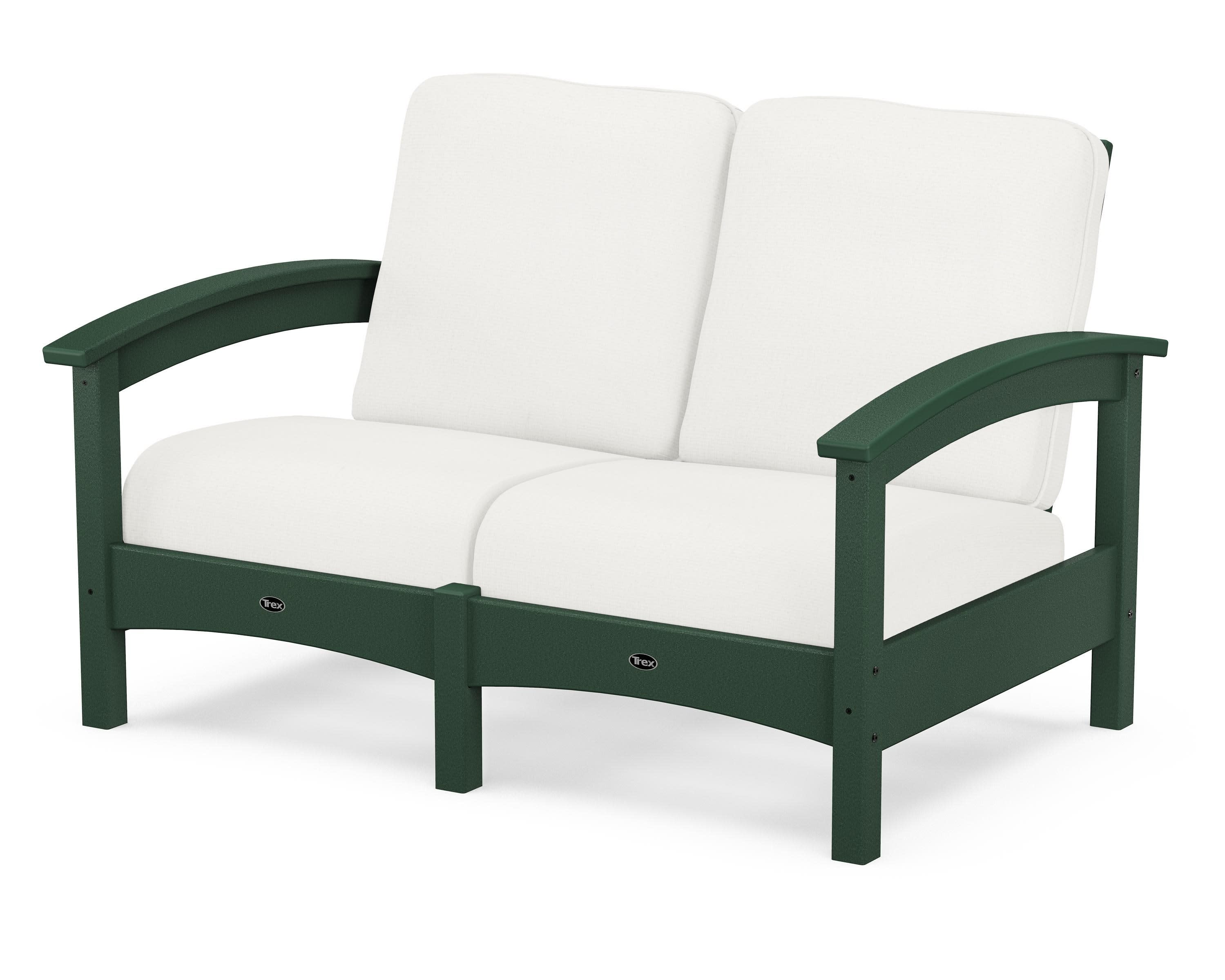 Rockport Club Loveseat in Rainforest Canopy / Natural Linen