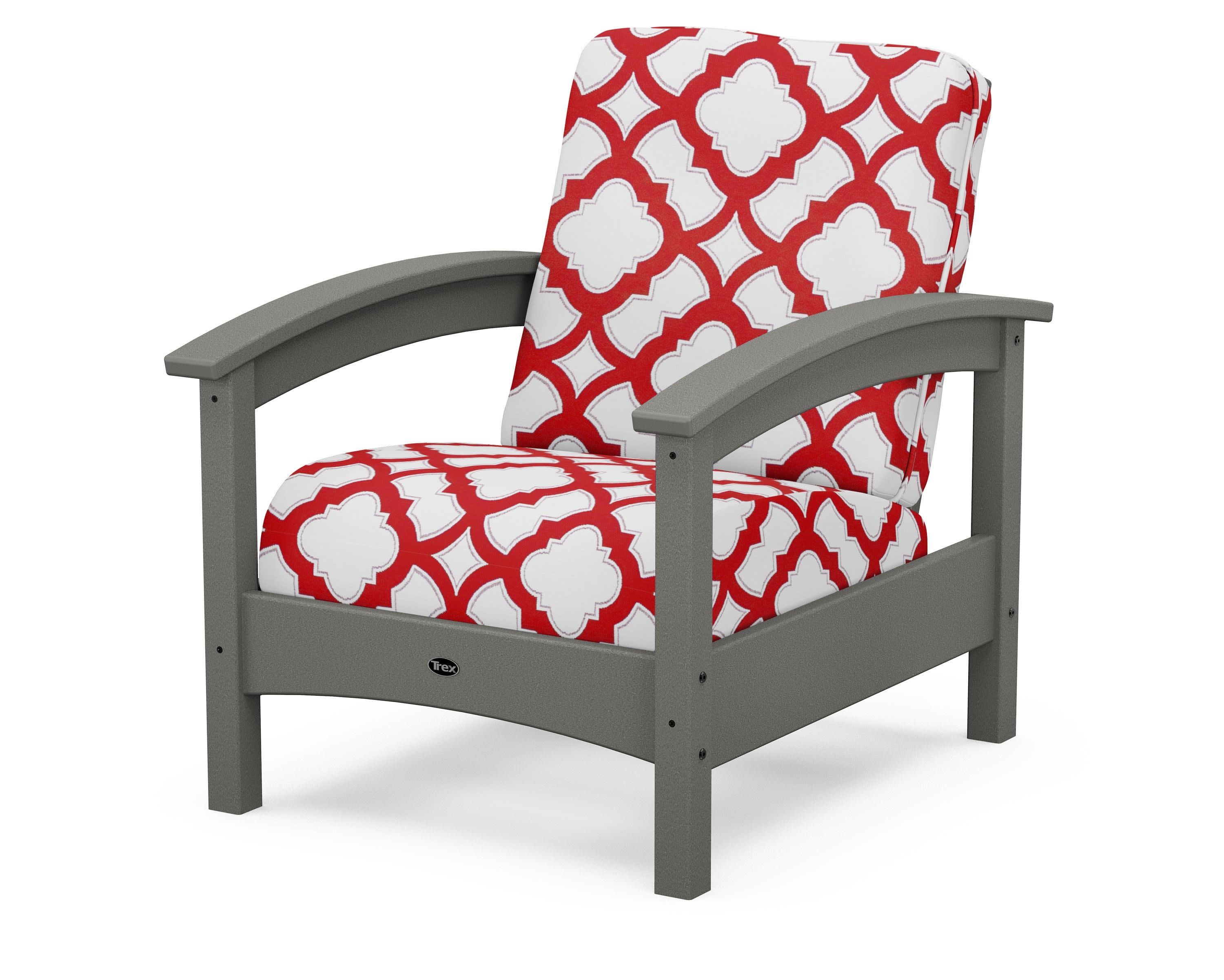 Rockport Club Chair in Stepping Stone / Trellis Crimson