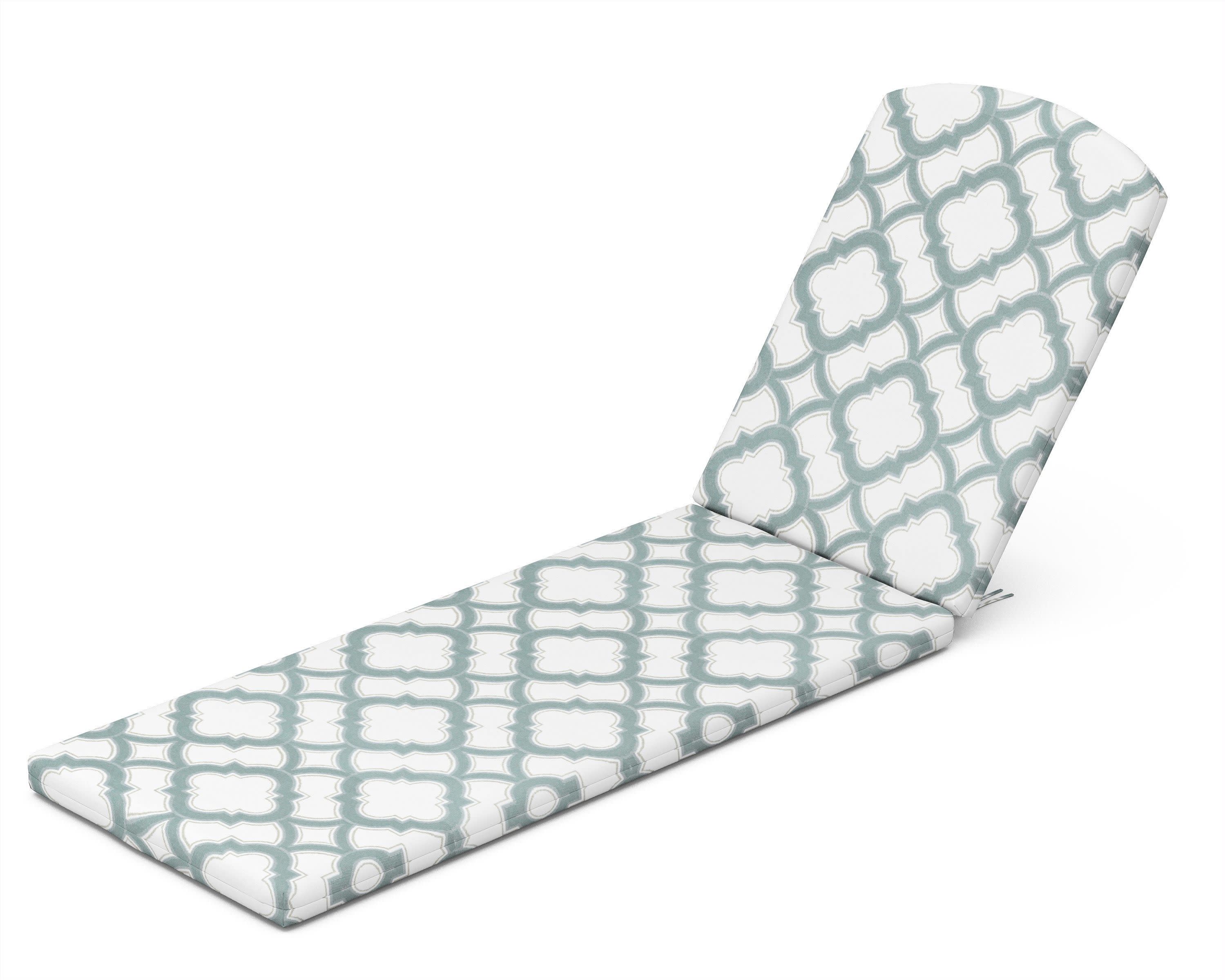 Chaise Cushion - 77"D x 21.25"W x 2.5"H in Trellis Glacier Spa