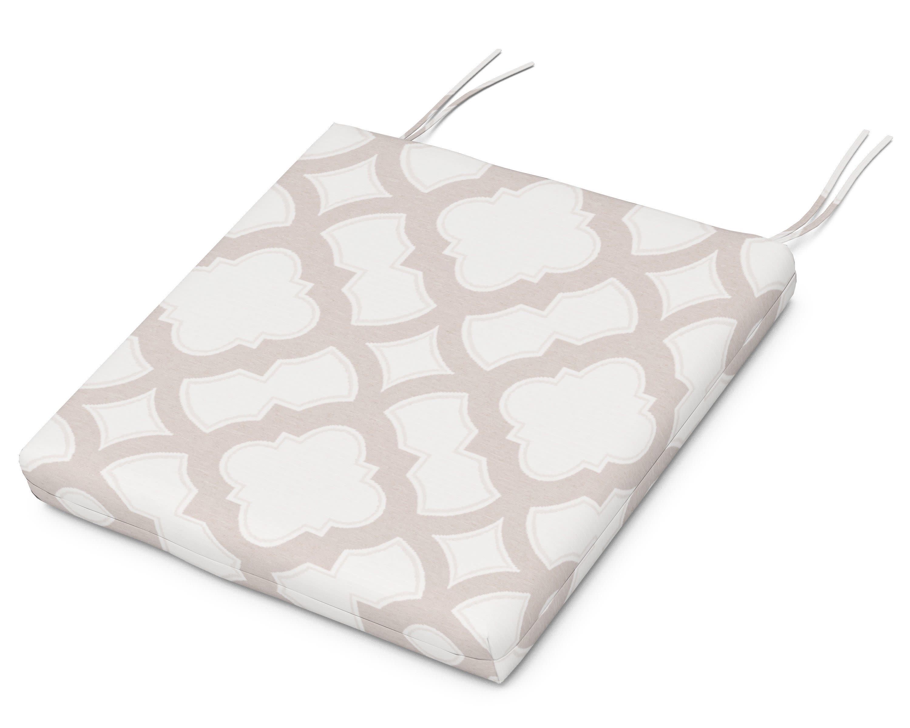 Seat Cushion - 16.5"D x 17.5"W x 2.5"H in Trellis Dune Burlap