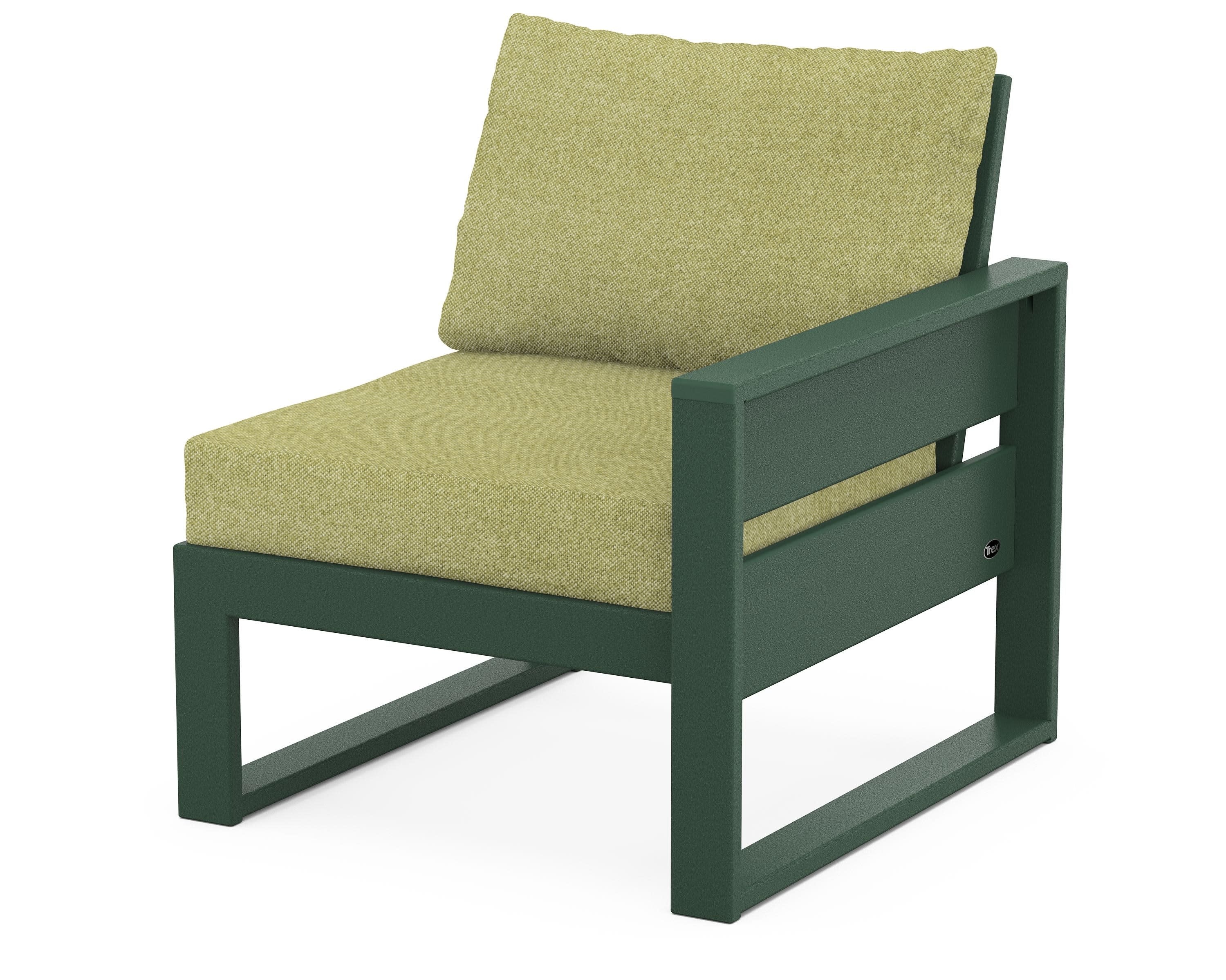 Eastport Modular Right Arm Chair in Rainforest Canopy / Chartreuse Boucle