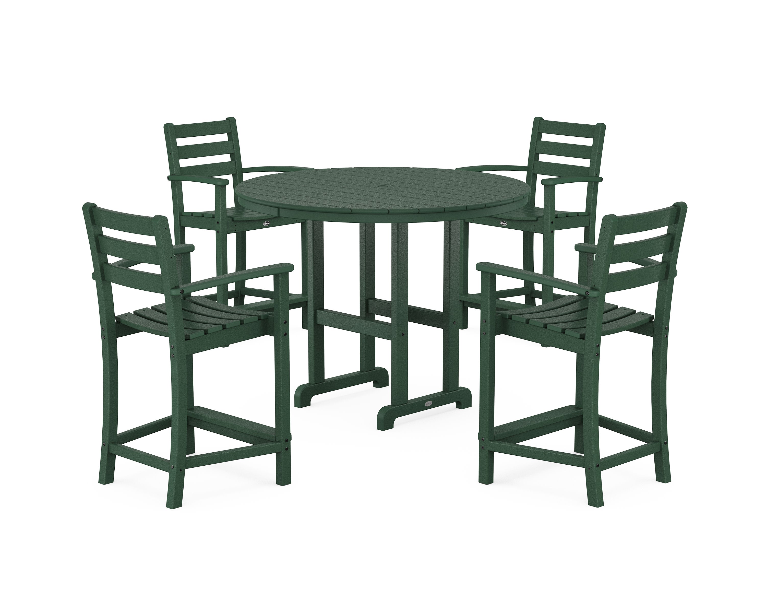 Monterey Bay 5-Piece Arm Chair Counter Set in Rainforest Canopy