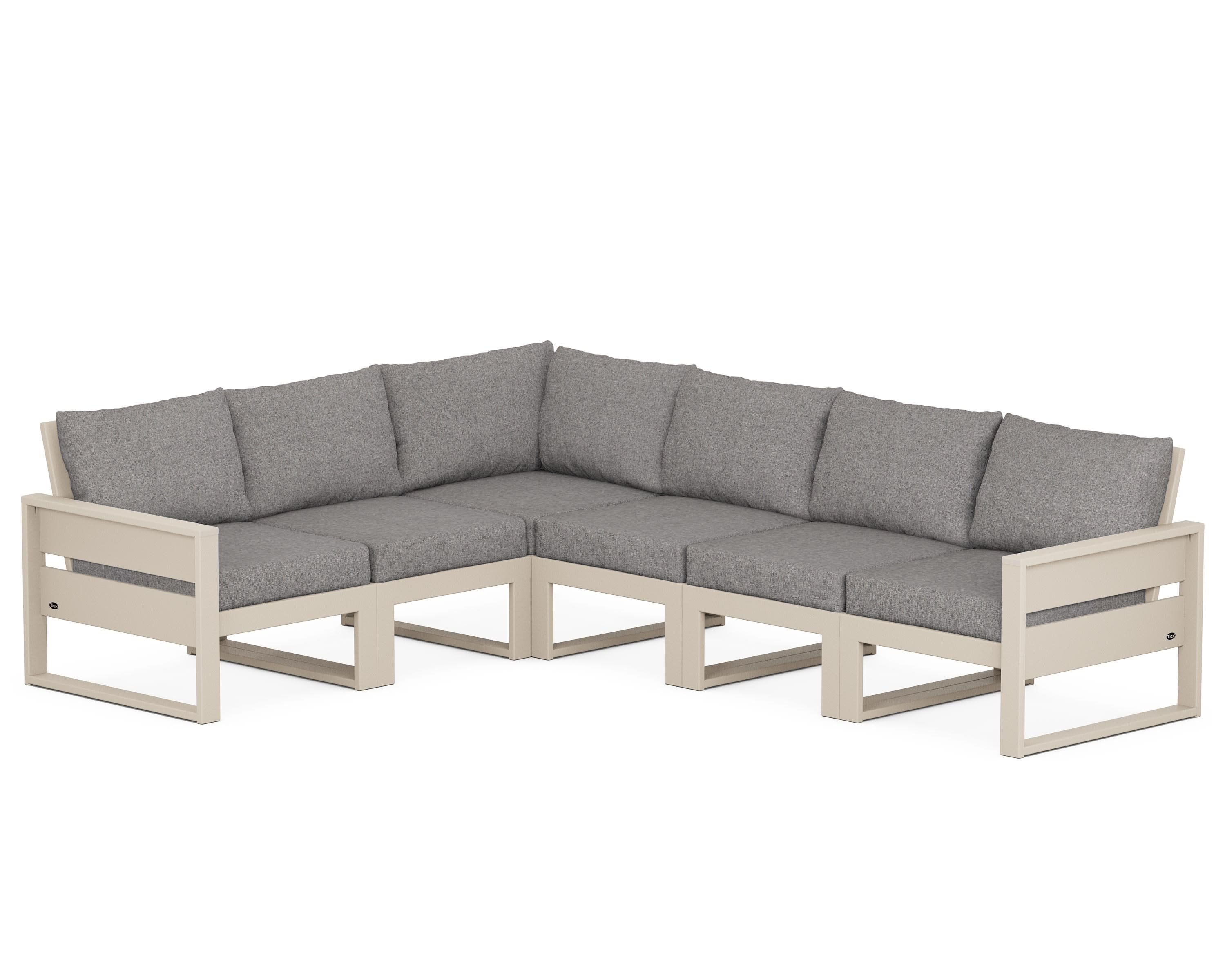Eastport 6-Piece Sectional in Sand Castle / Grey Mist