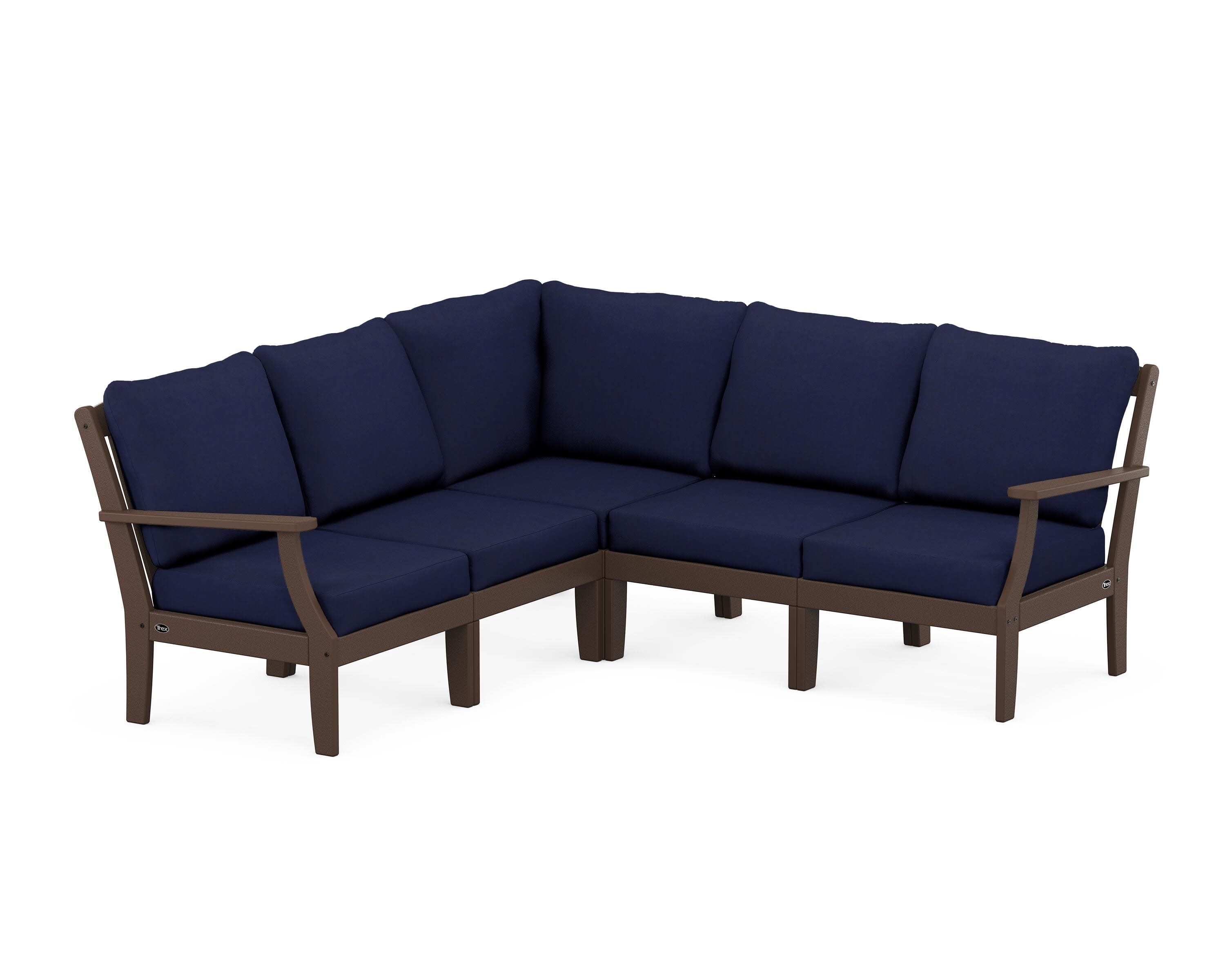 Yacht Club Modular 5-Piece Deep Seating Set in Vintage Lantern / Navy