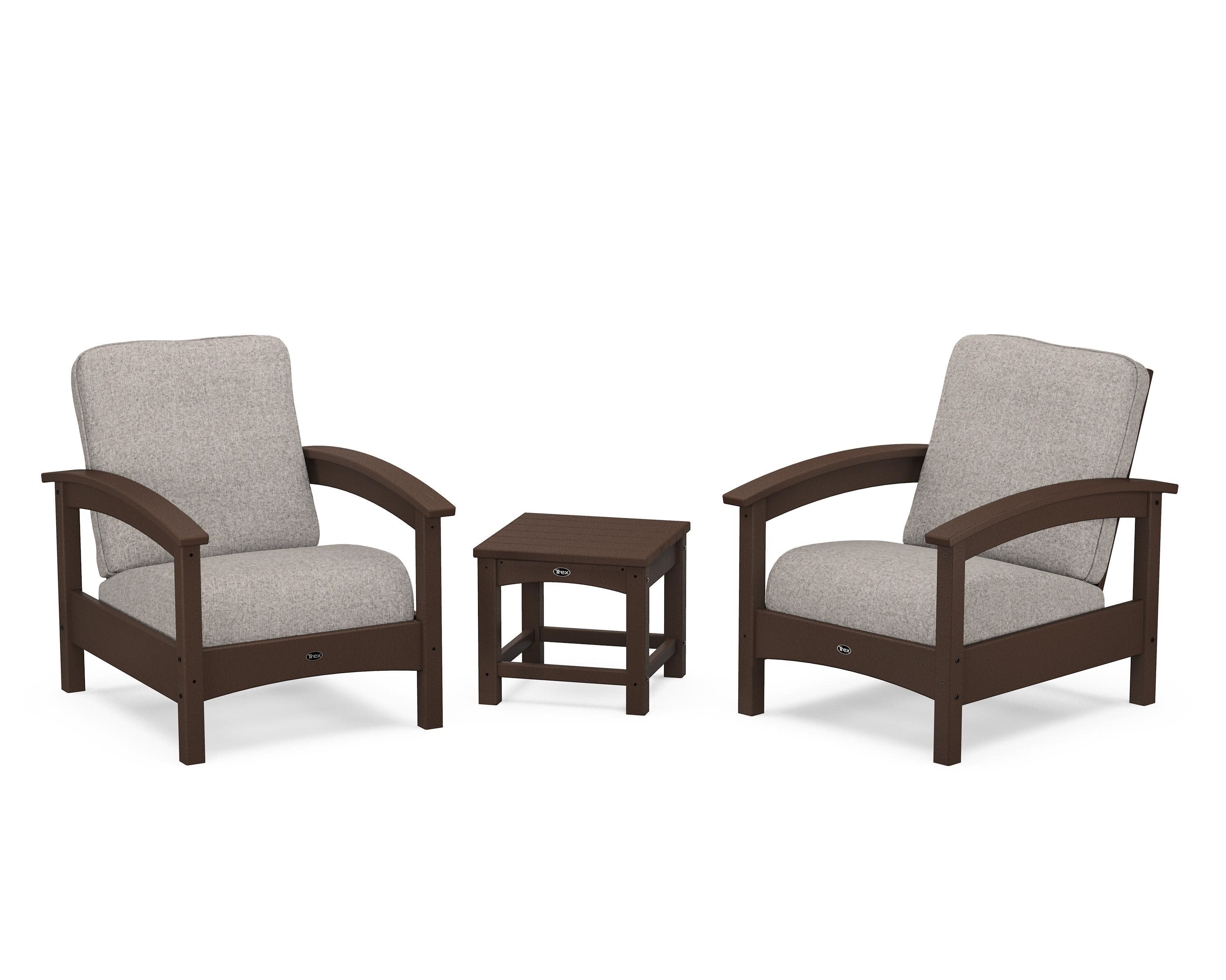 Rockport Club 3-Piece Deep Seating Conversation Set in Vintage Lantern / Weathered Tweed