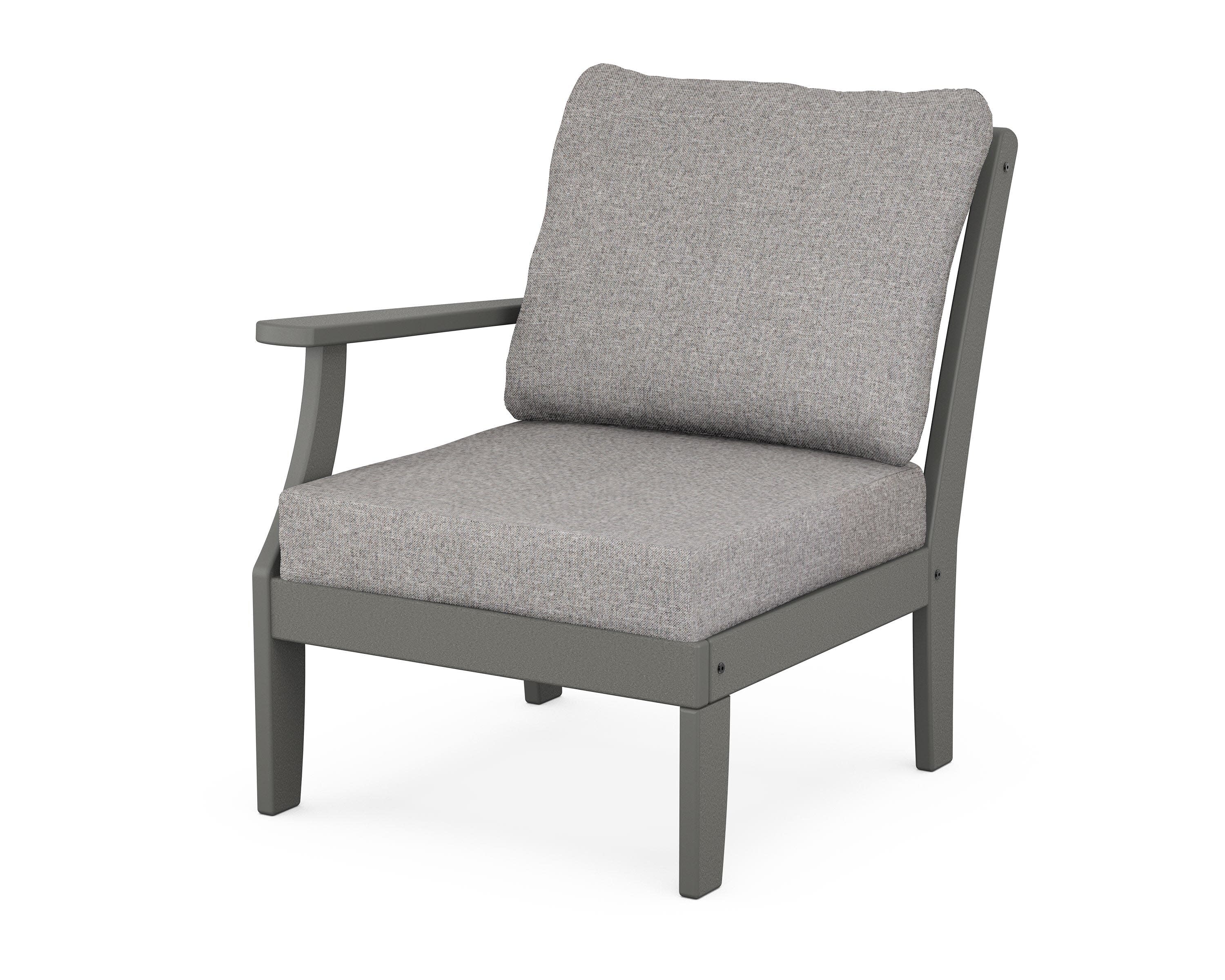 Yacht Club Modular Left Arm Chair in Stepping Stone / Grey Mist