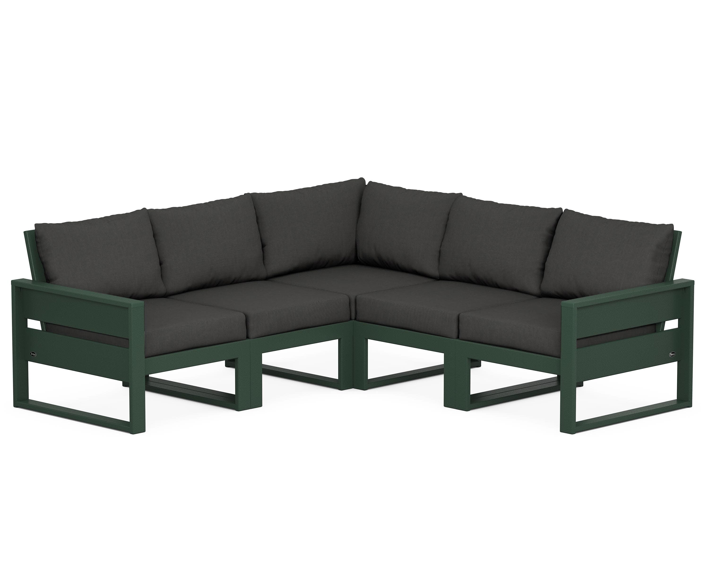 Eastport 5-Piece Sectional in Rainforest Canopy / Spectrum Carbon
