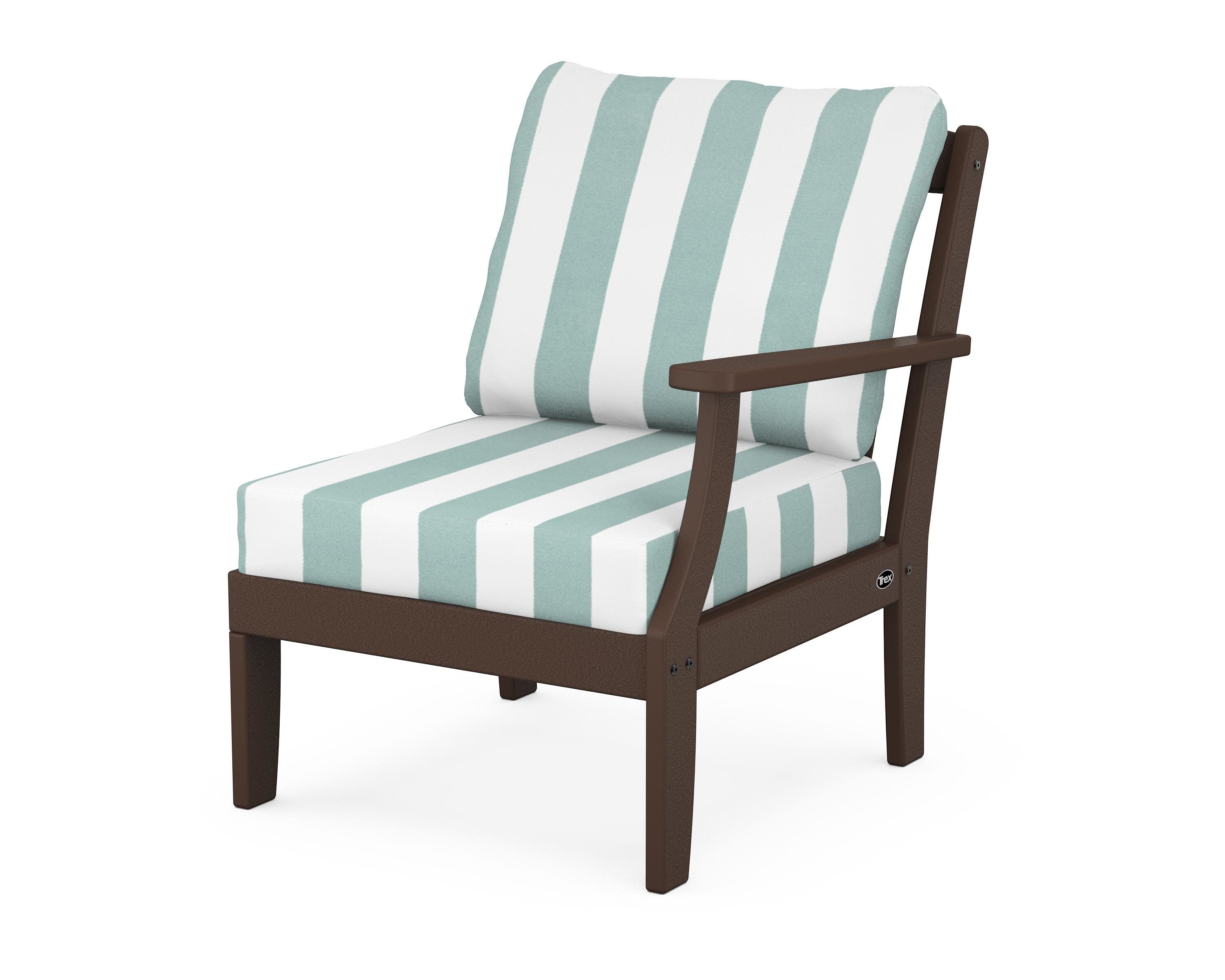 Yacht Club Modular Right Arm Chair in Vintage Lantern / Cabana Stripe Glacier Spa