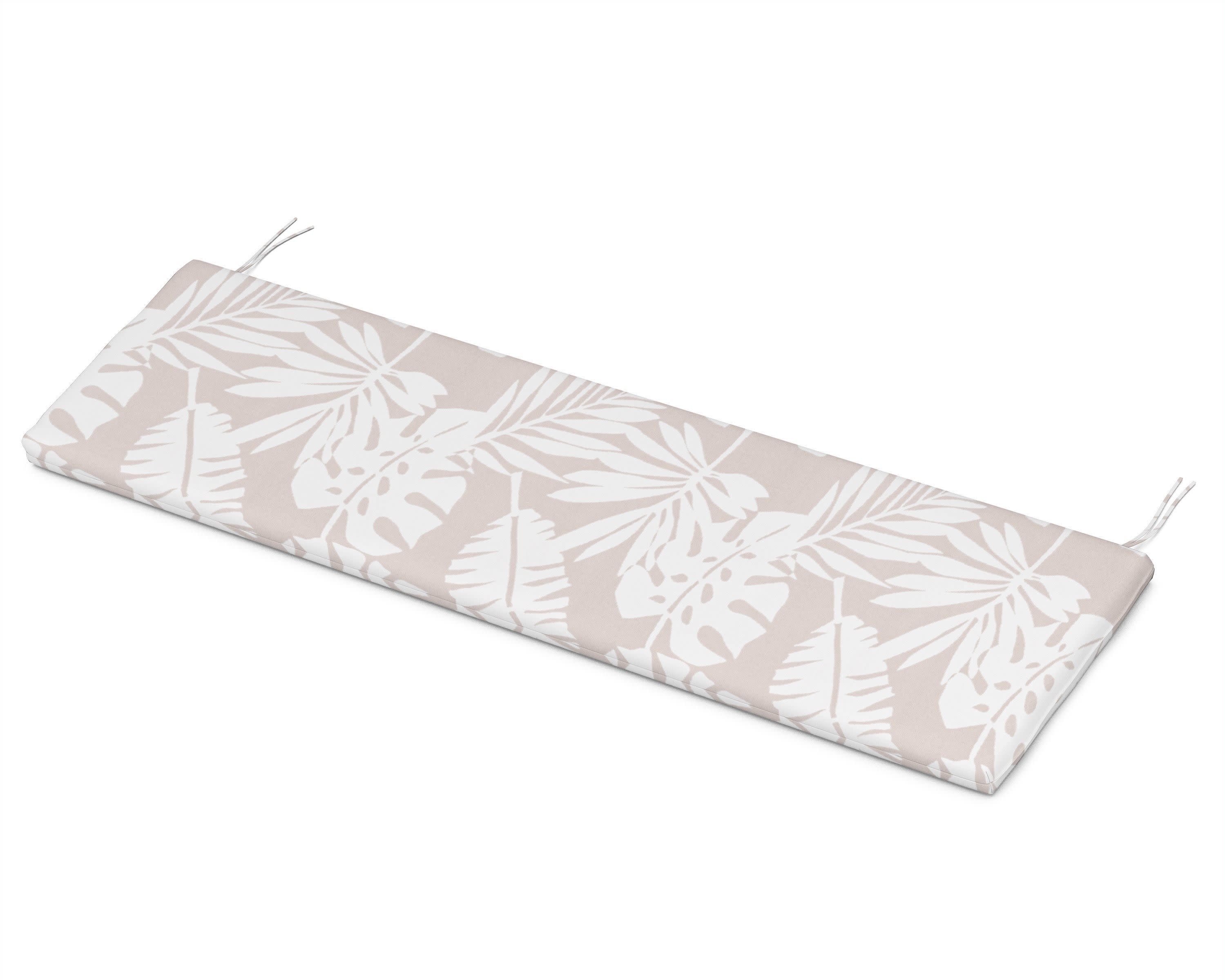 Bench Seat Cushion - 18.5"D x 55.5"W x 2.5"H in Leaf Dune Burlap