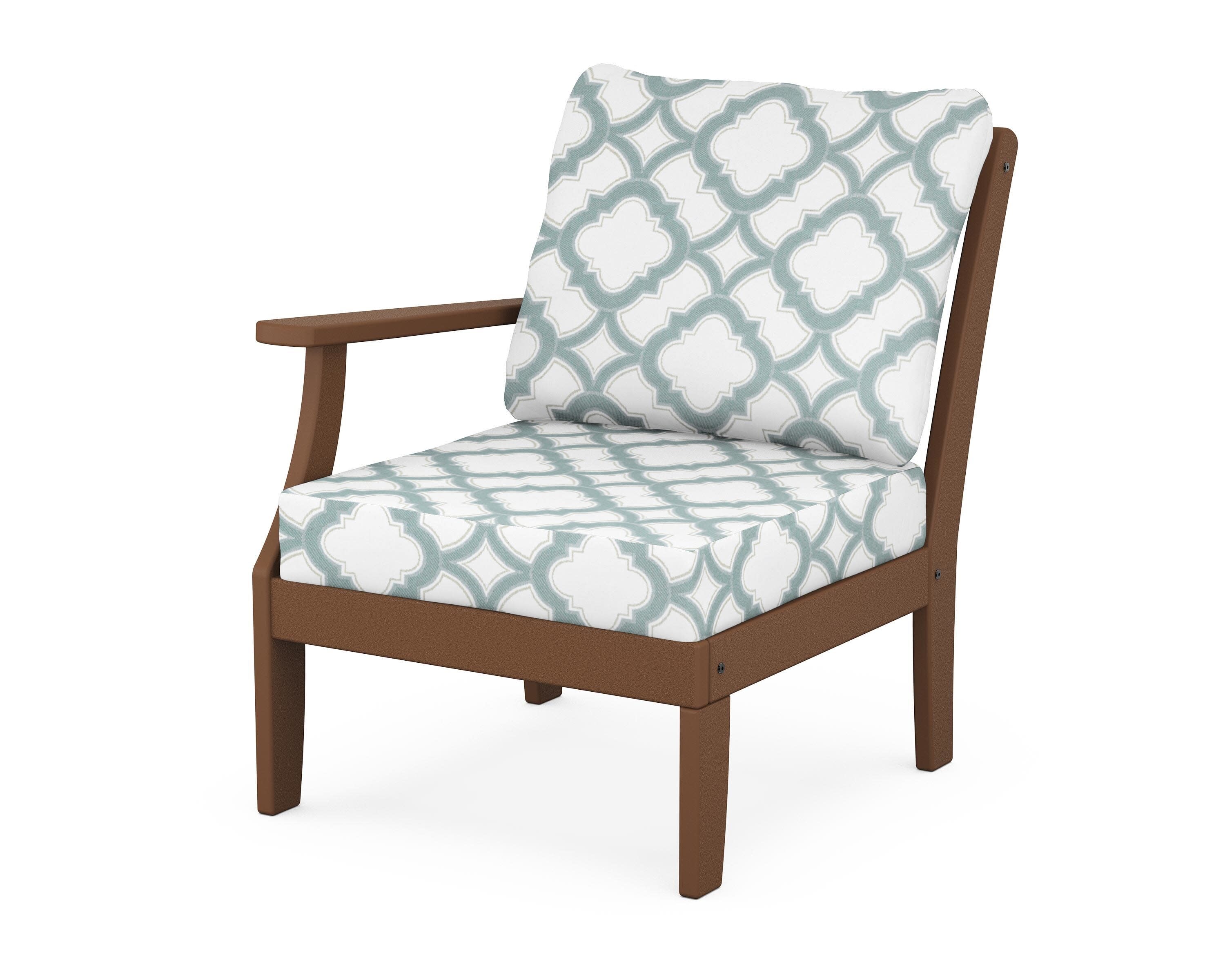 Yacht Club Modular Left Arm Chair in Tree House / Trellis Glacier Spa
