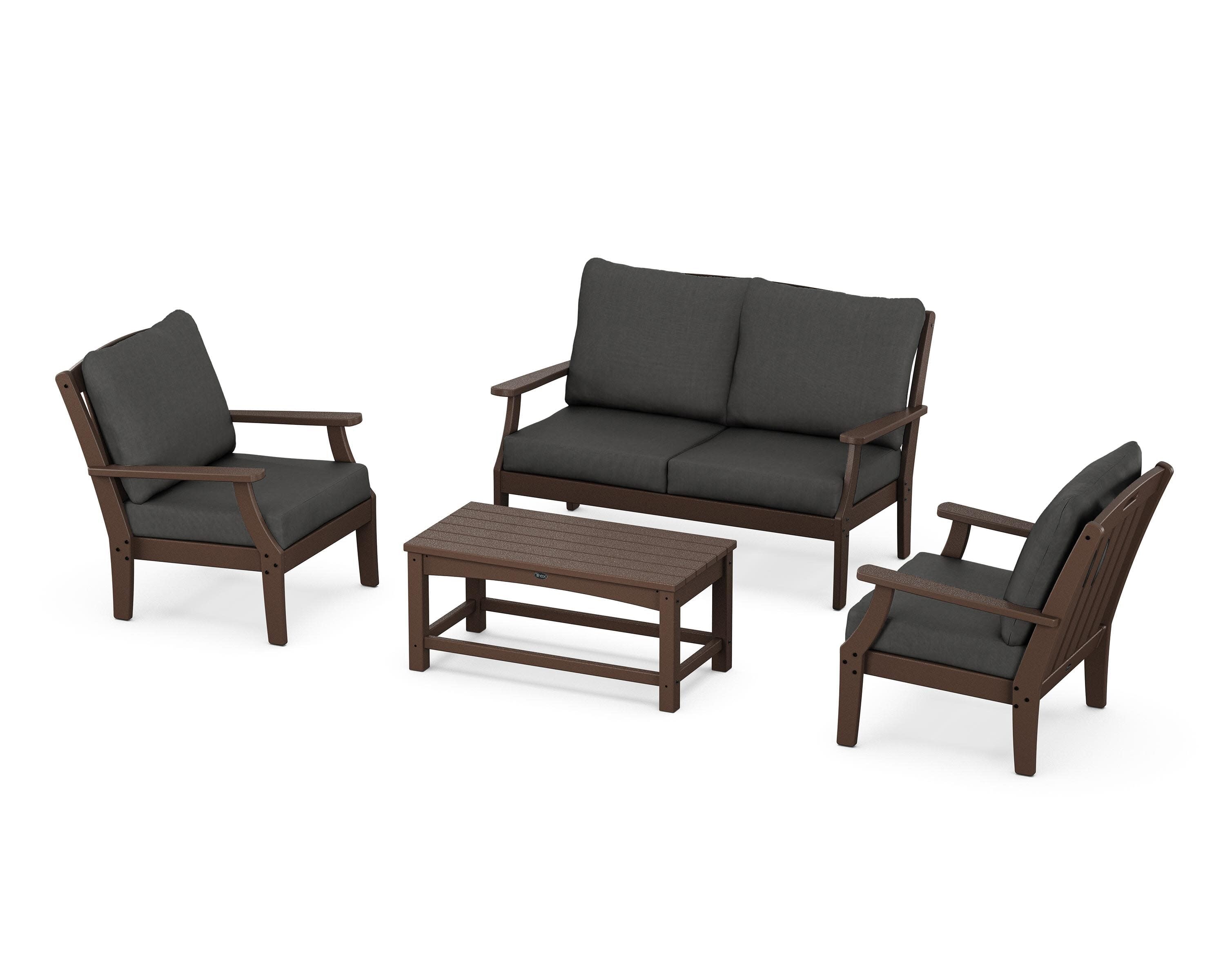 Yacht Club 4-Piece Deep Seating Chair Set in Vintage Lantern / Spectrum Carbon