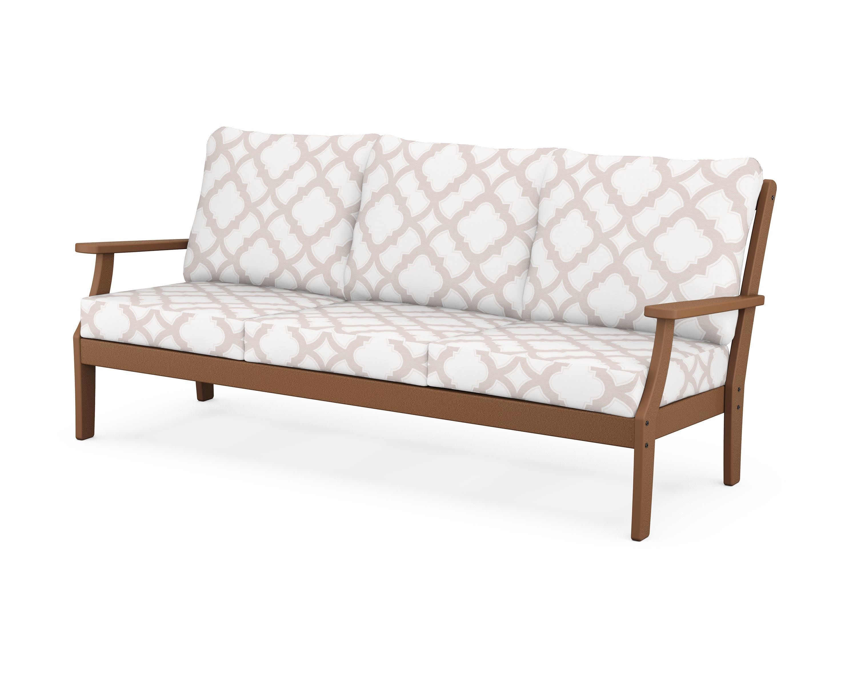 Yacht Club Deep Seating Sofa in Tree House / Trellis Dune Burlap