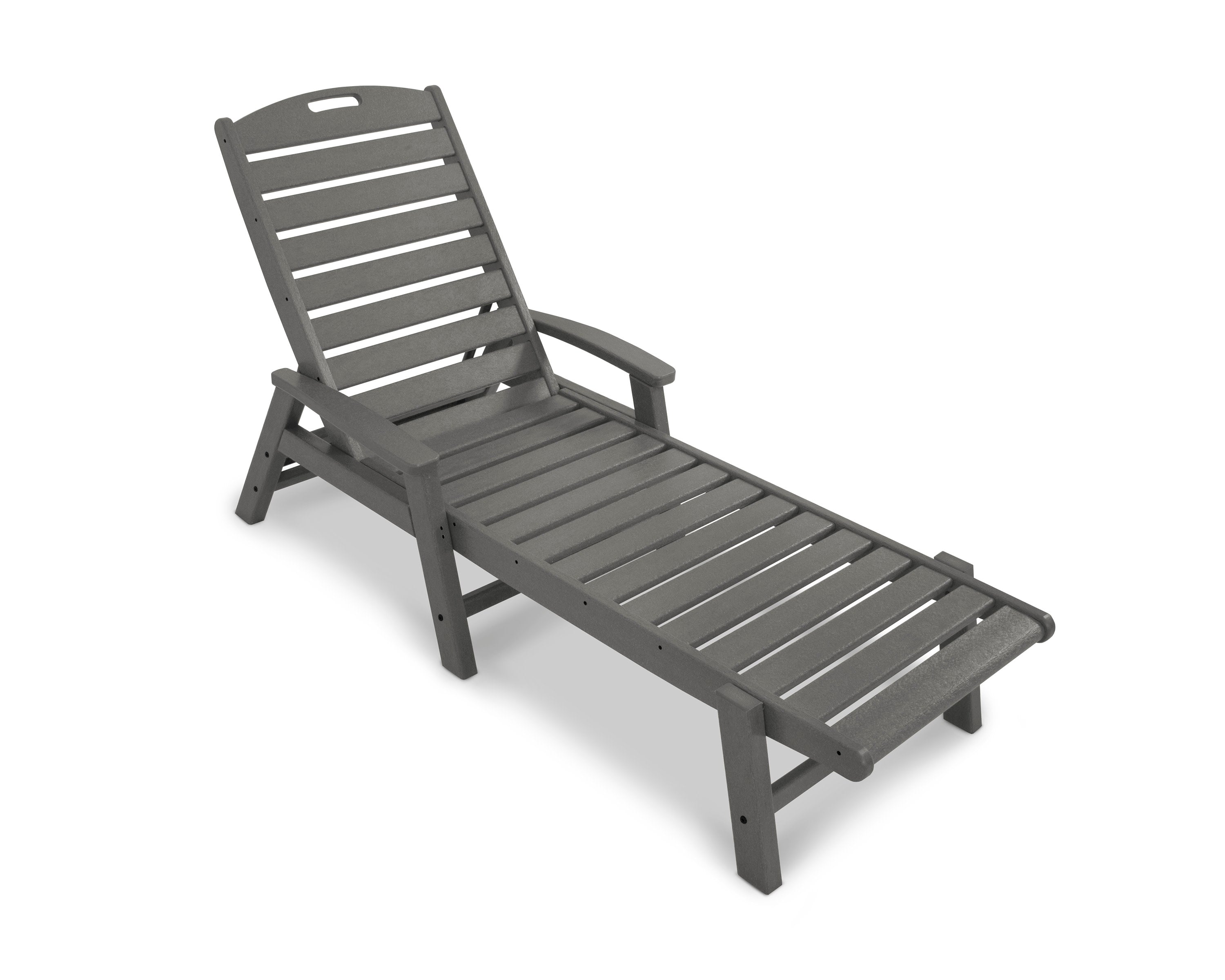 Yacht Club Chaise with Arms - Stackable in Stepping Stone