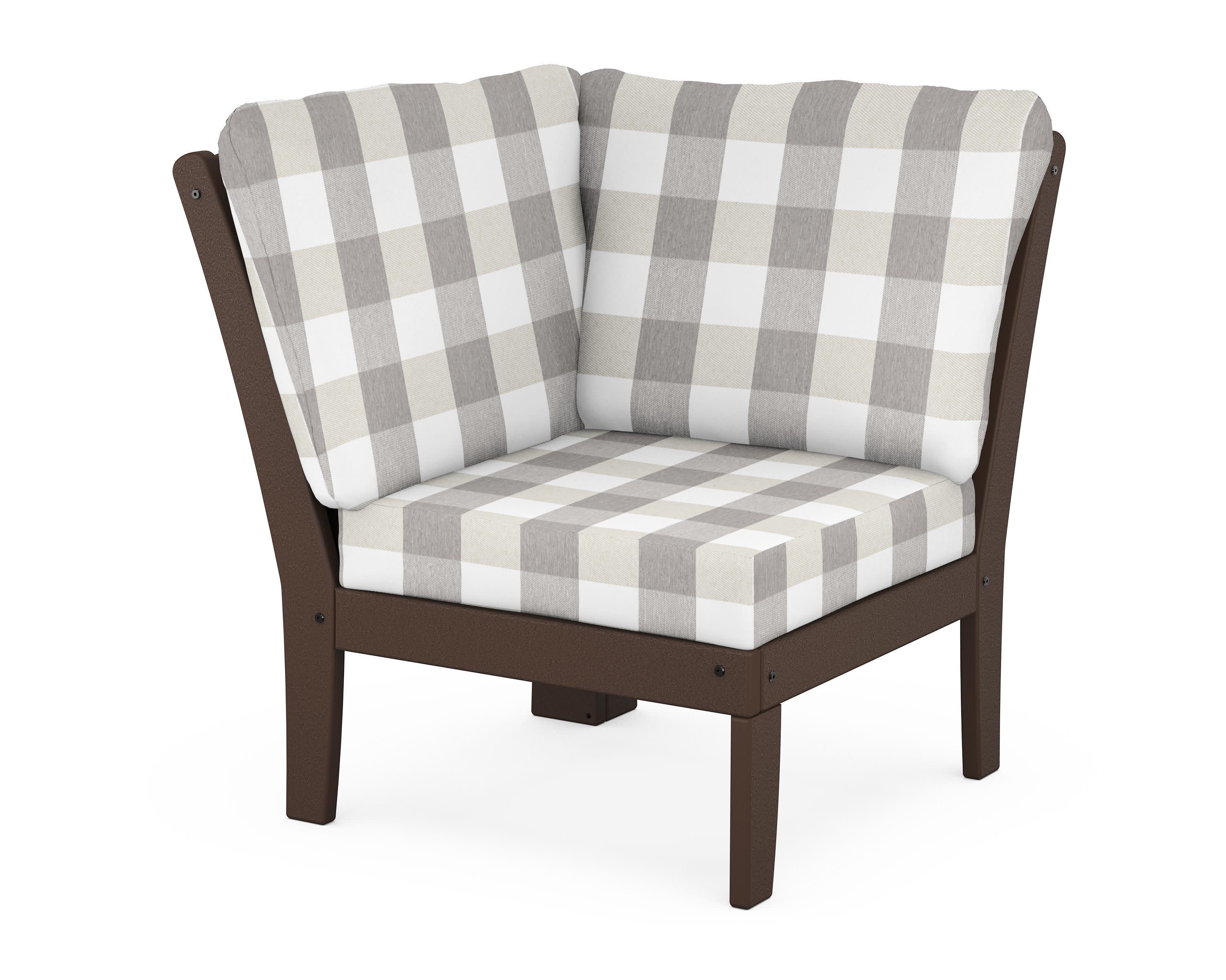 Yacht Club Modular Corner Chair in Vintage Lantern / Buffalo Plaid Grey Mist