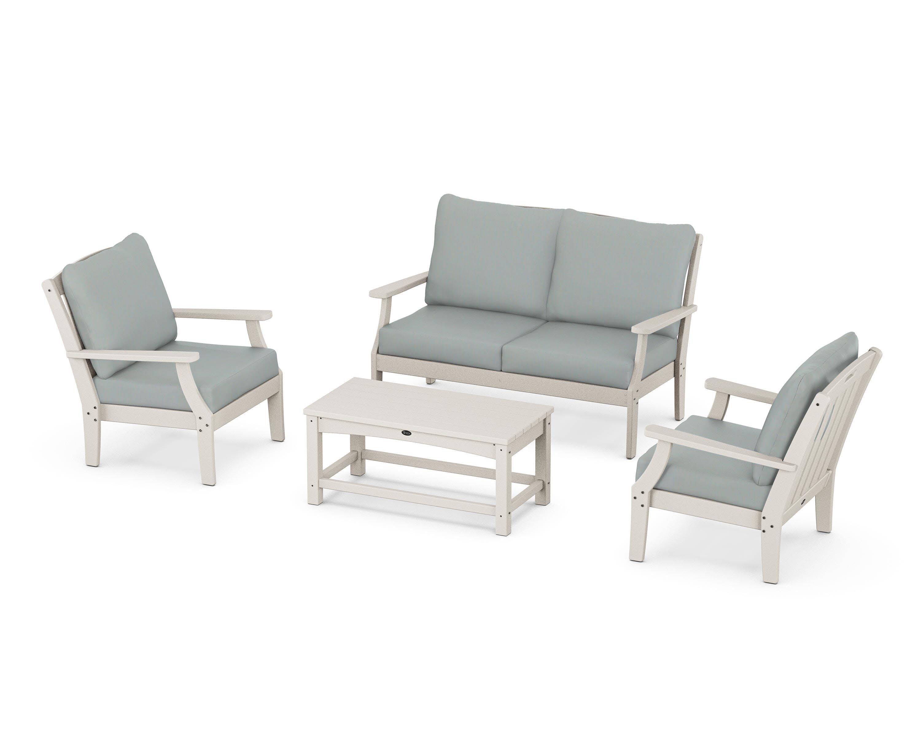 Yacht Club 4-Piece Deep Seating Chair Set in Sand Castle / Spa
