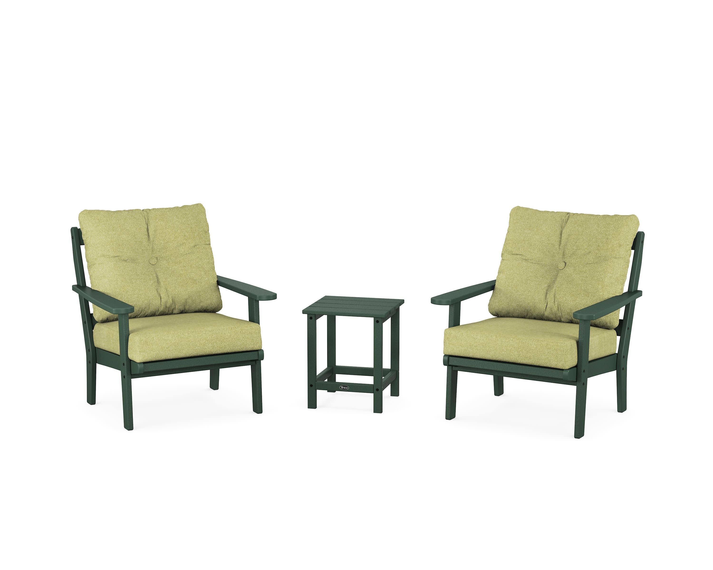 Cape Cod 3-Piece Deep Seating Set in Rainforest Canopy / Chartreuse Boucle