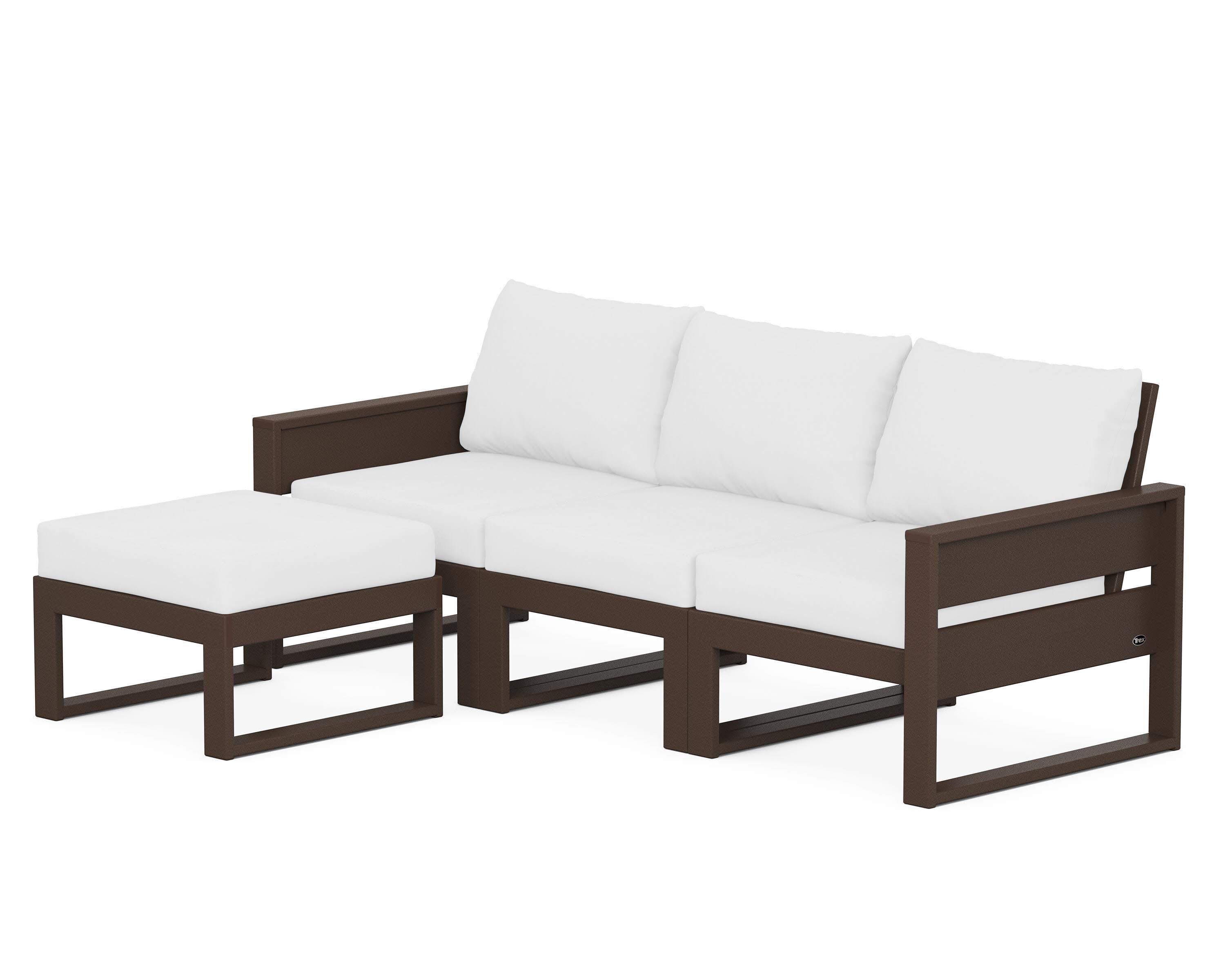 Eastport 4- Piece Sectional with Ottoman in Vintage Lantern / Natural