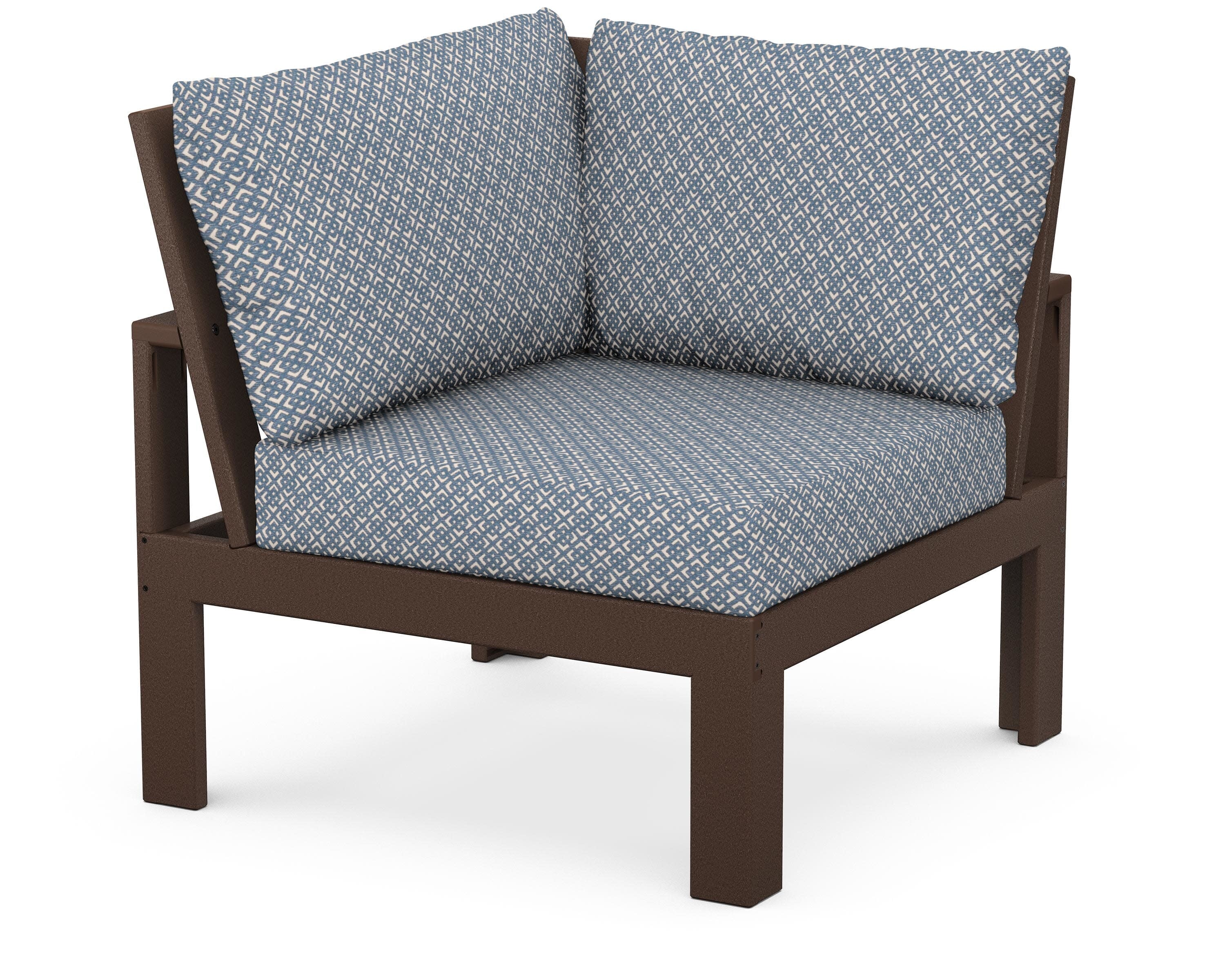 Modular Corner Chair in Mahogany / Hopscotch