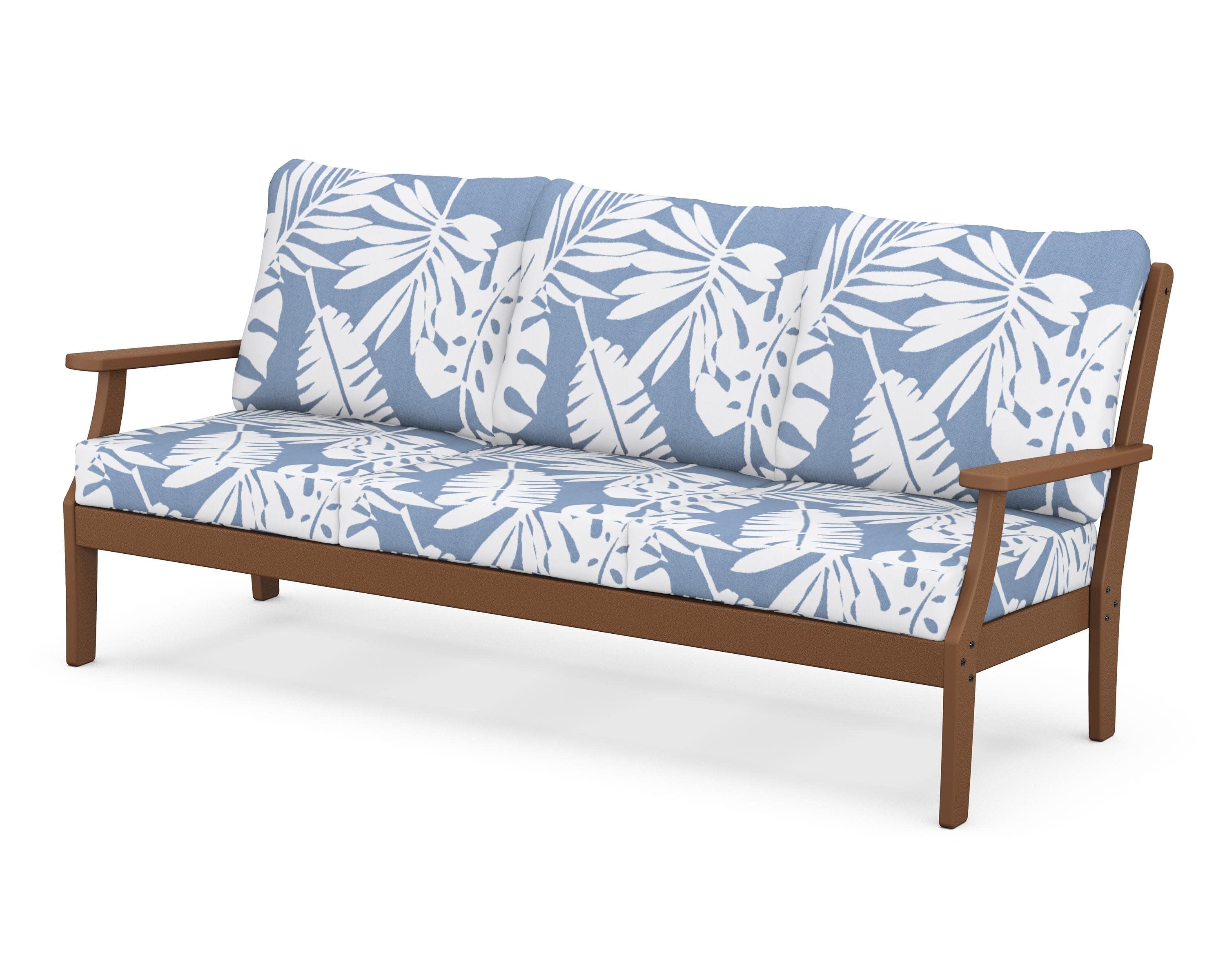 Yacht Club Deep Seating Sofa in Tree House / Leaf Sky Blue