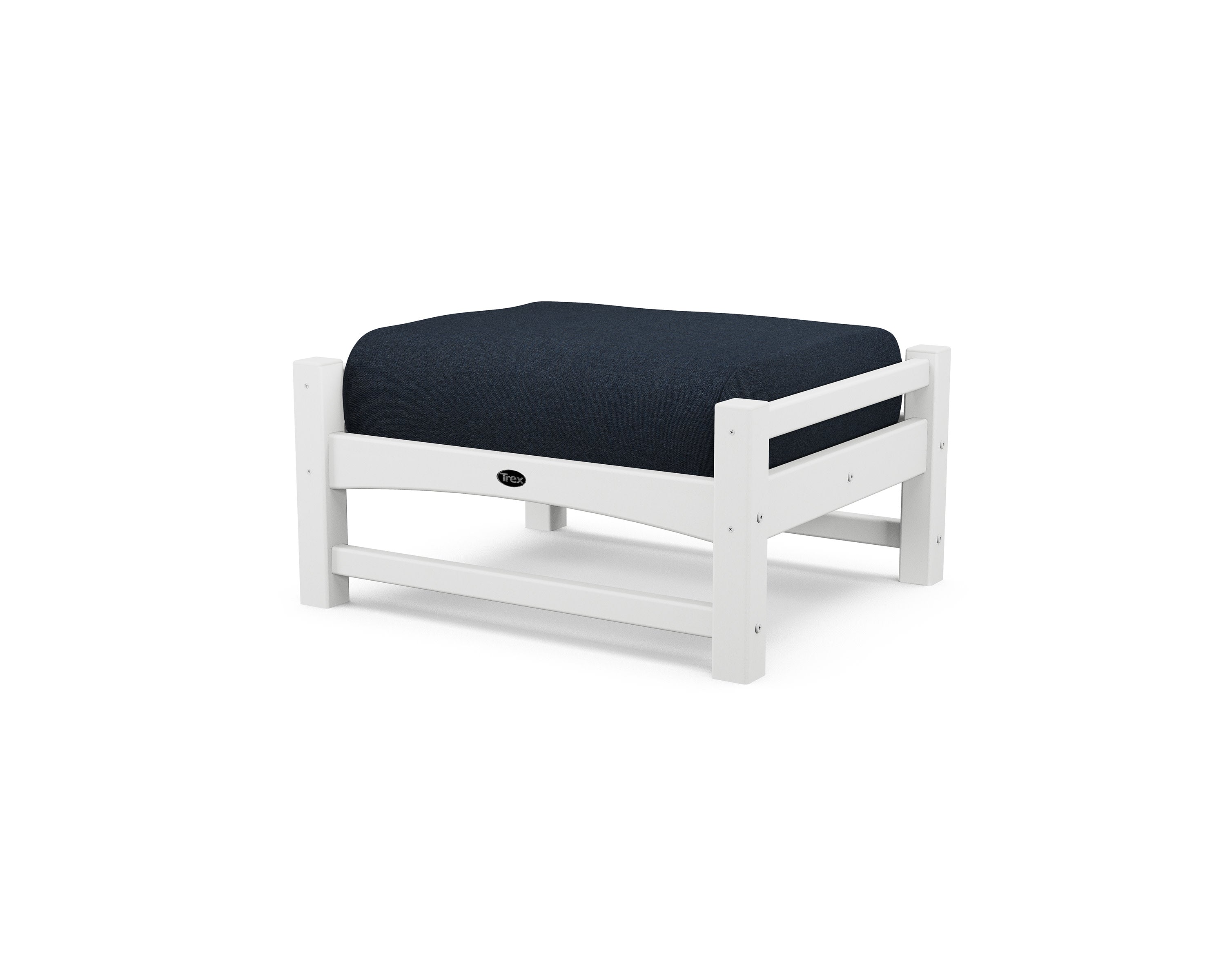 Rockport Club Ottoman in Classic White / Marine Indigo