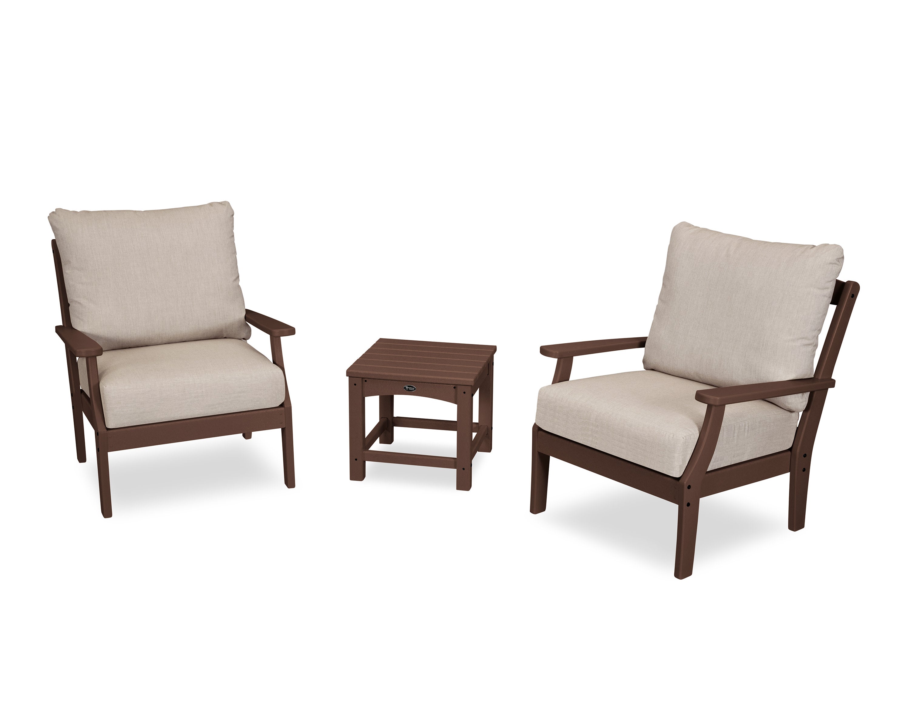 Yacht Club 3-Piece Deep Seating Set in Vintage Lantern / Cast Ash