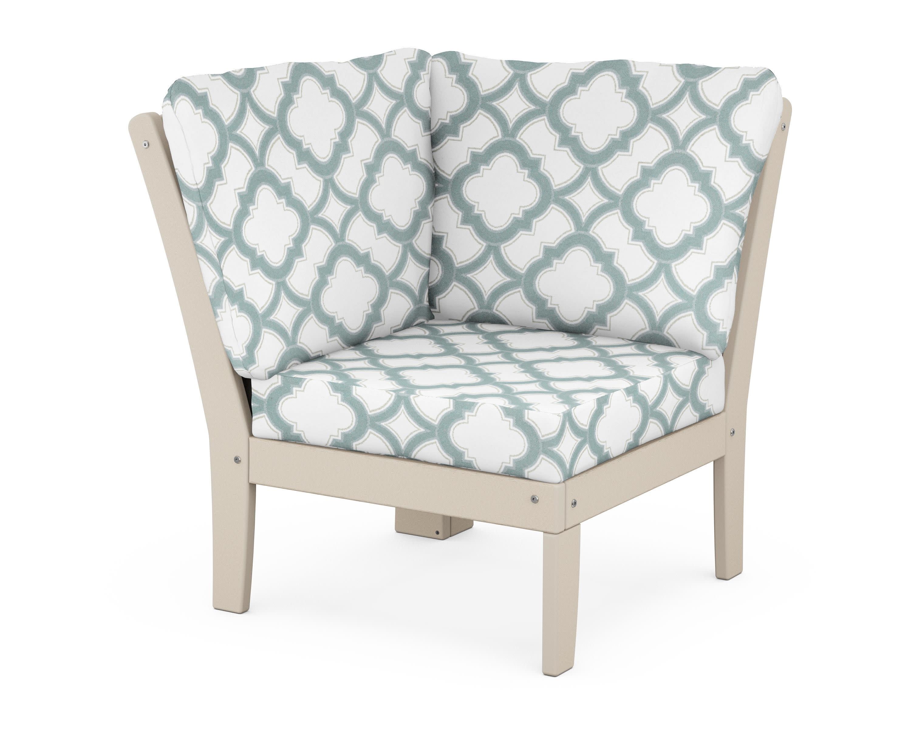 Yacht Club Modular Corner Chair in Sand Castle / Trellis Glacier Spa