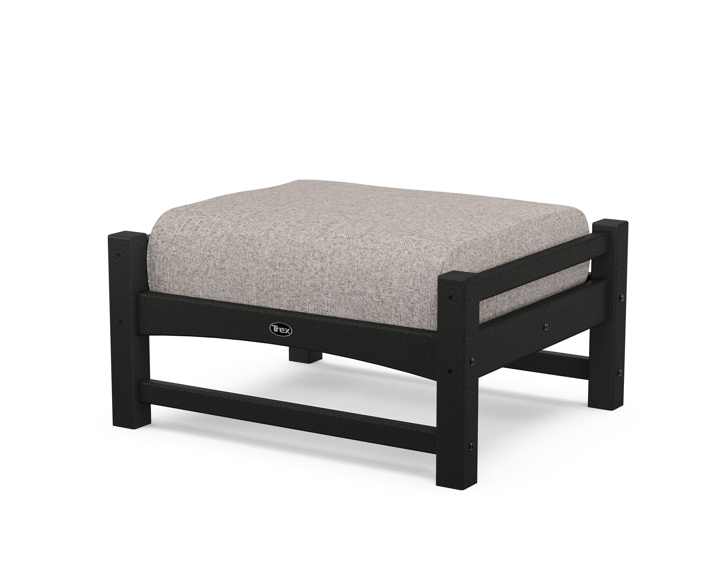 Rockport Club Ottoman in Charcoal Black / Weathered Tweed