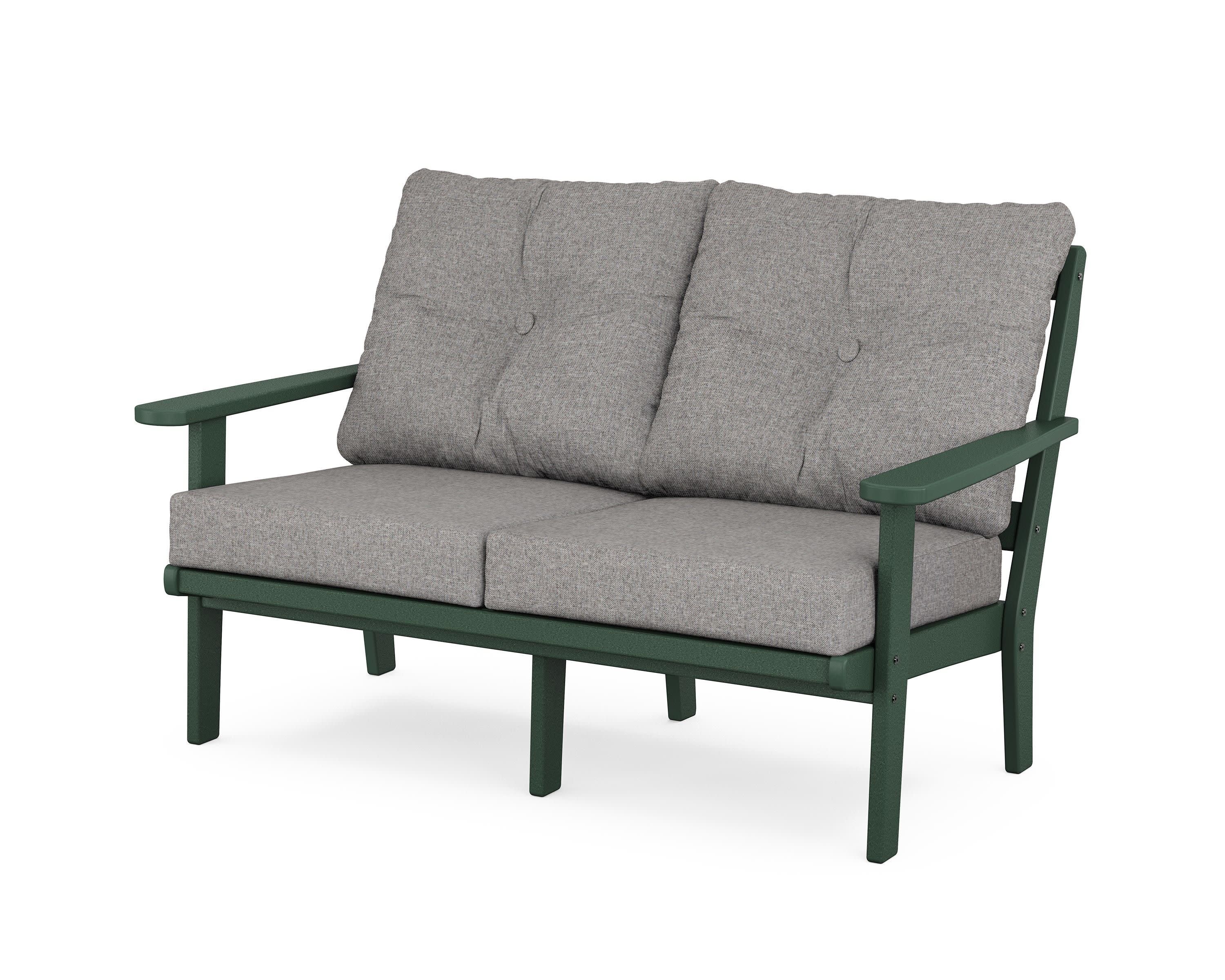 Cape Cod Deep Seating Loveseat in Rainforest Canopy / Grey Mist