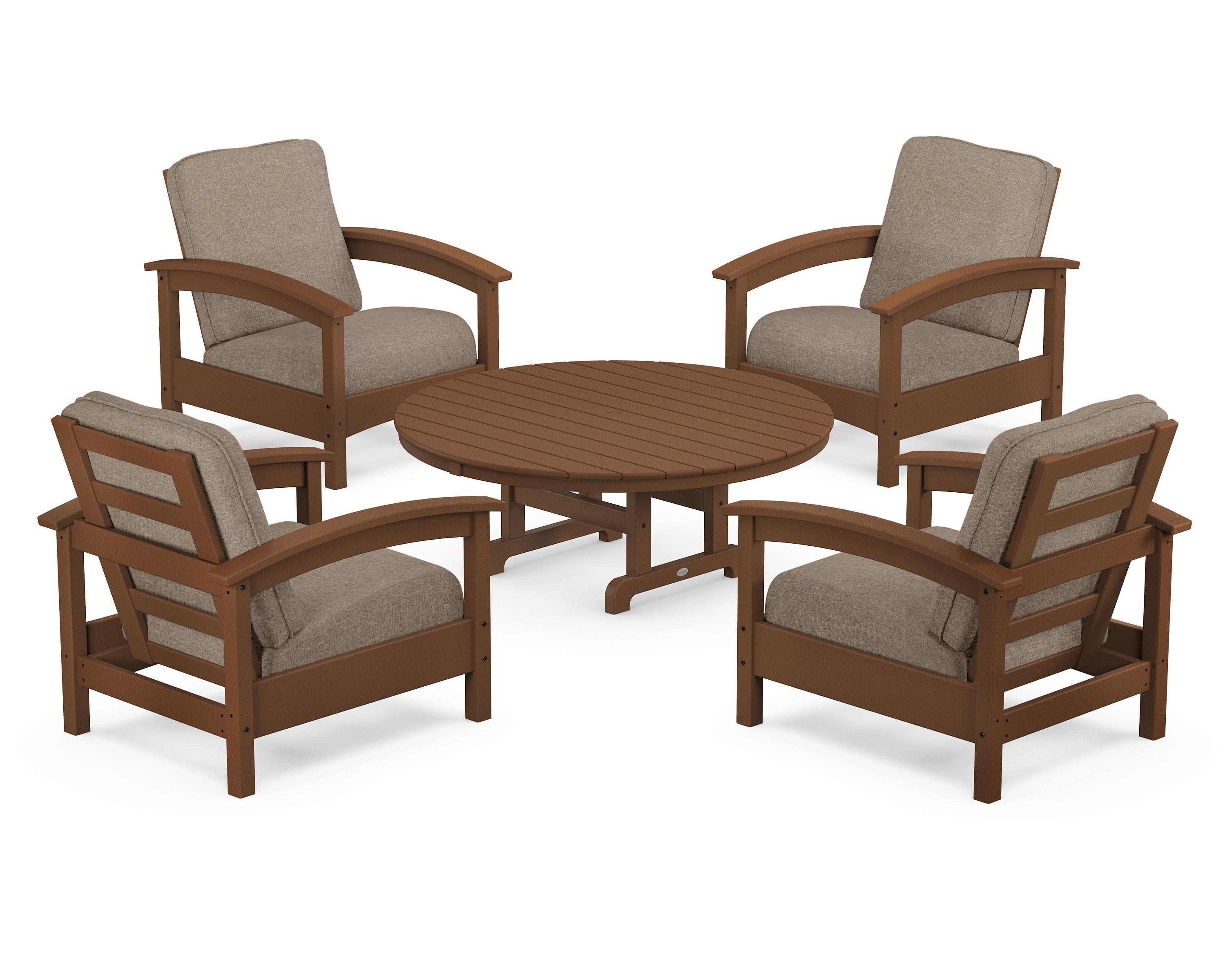 Rockport 5-Piece Deep Seating Set in Tree House / Spiced Burlap