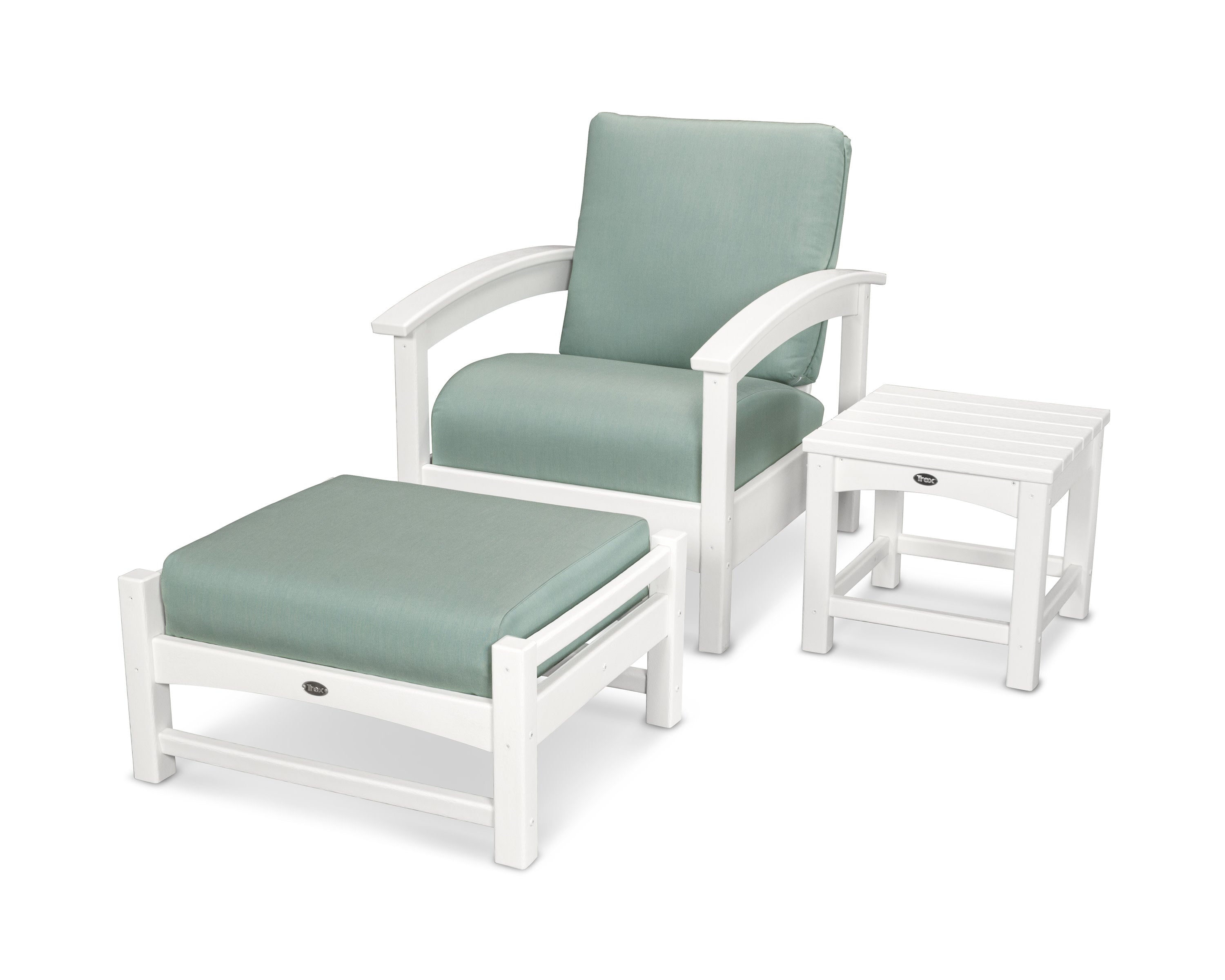 Rockport 3-Piece Deep Seating Set in Classic White / Spa