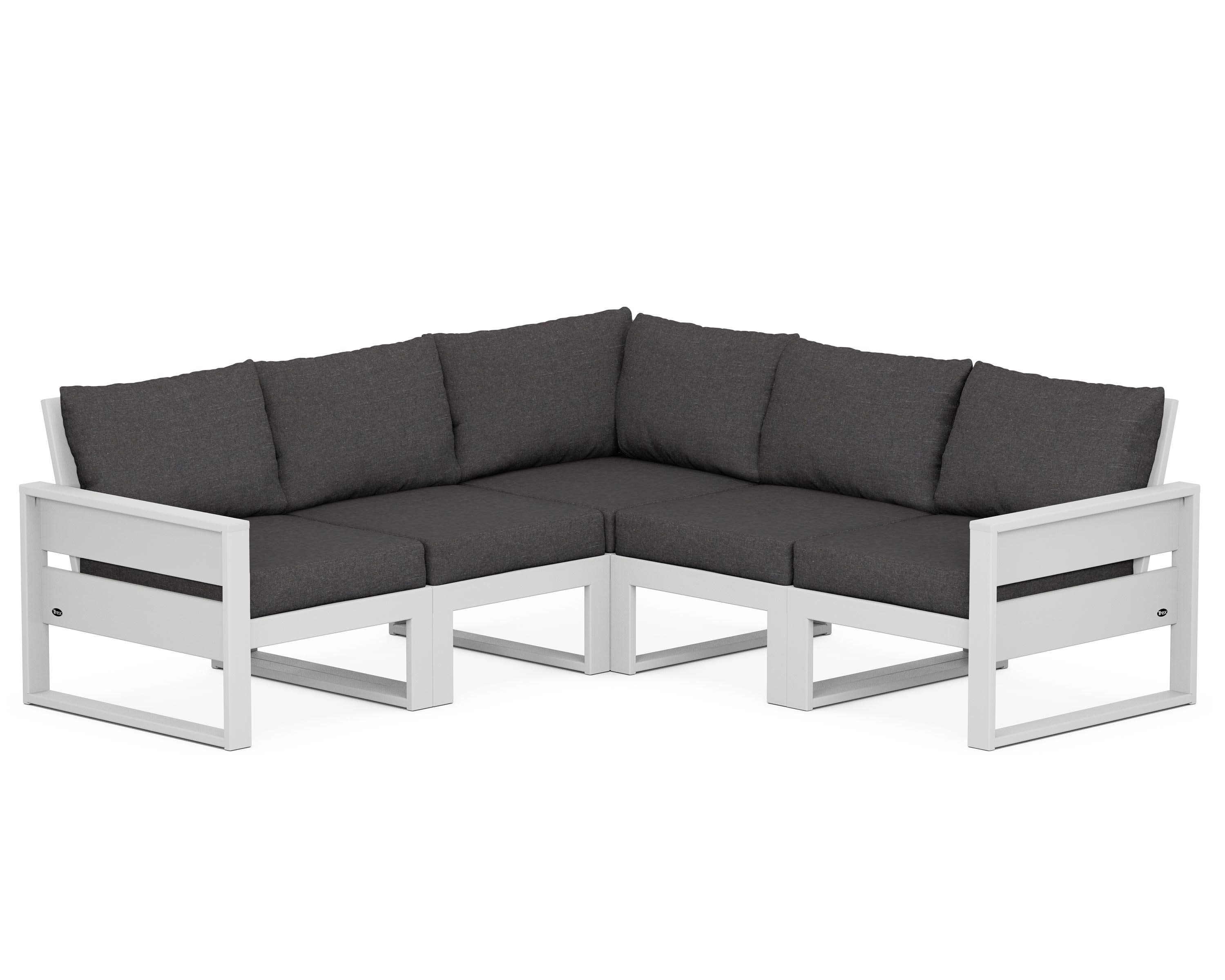 Eastport 5-Piece Sectional in Classic White / Ash Charcoal