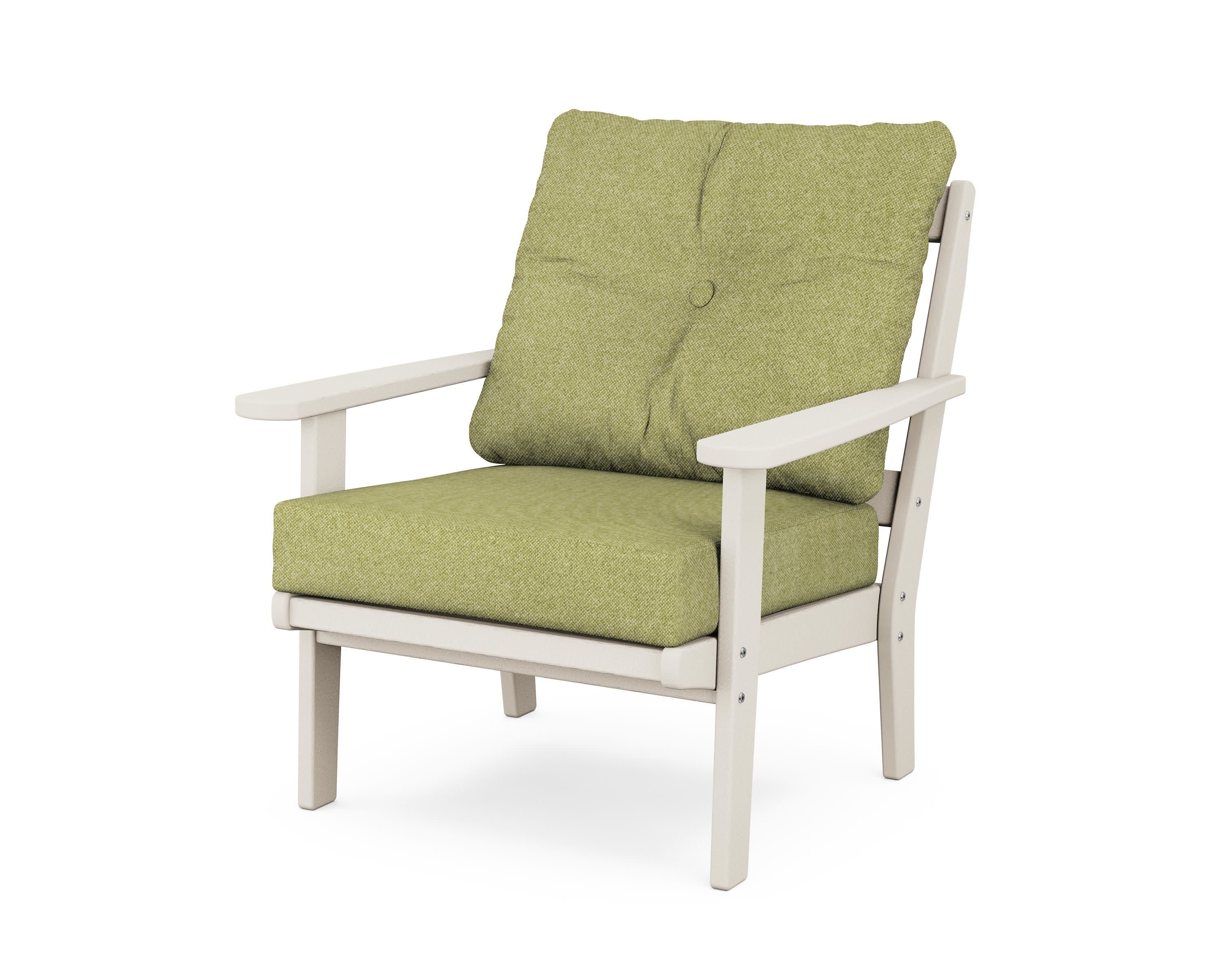 Cape Cod Deep Seating Chair in Sand Castle / Chartreuse Boucle