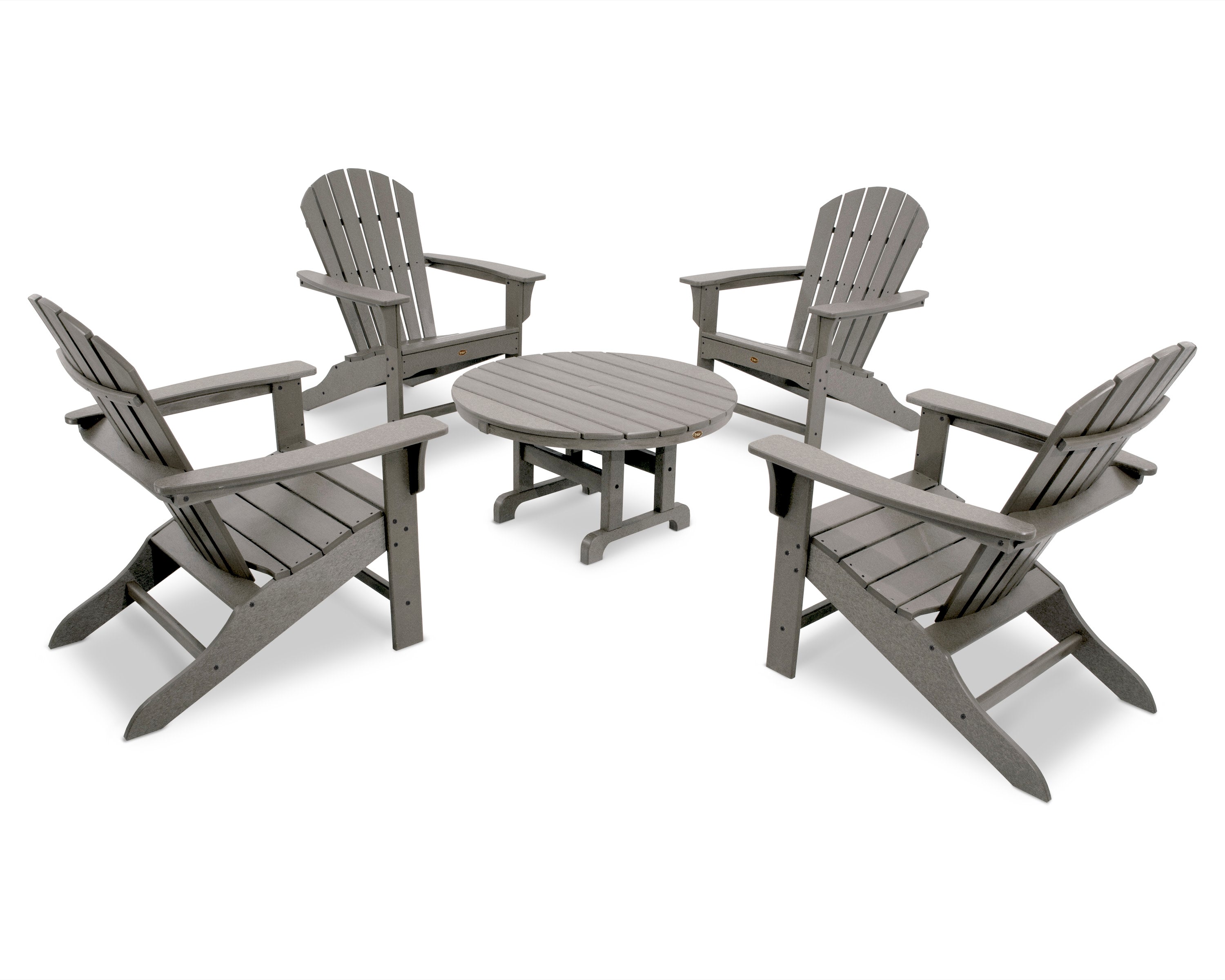 Yacht Club Shellback 5-Piece Adirondack Conversation Group in Stepping Stone