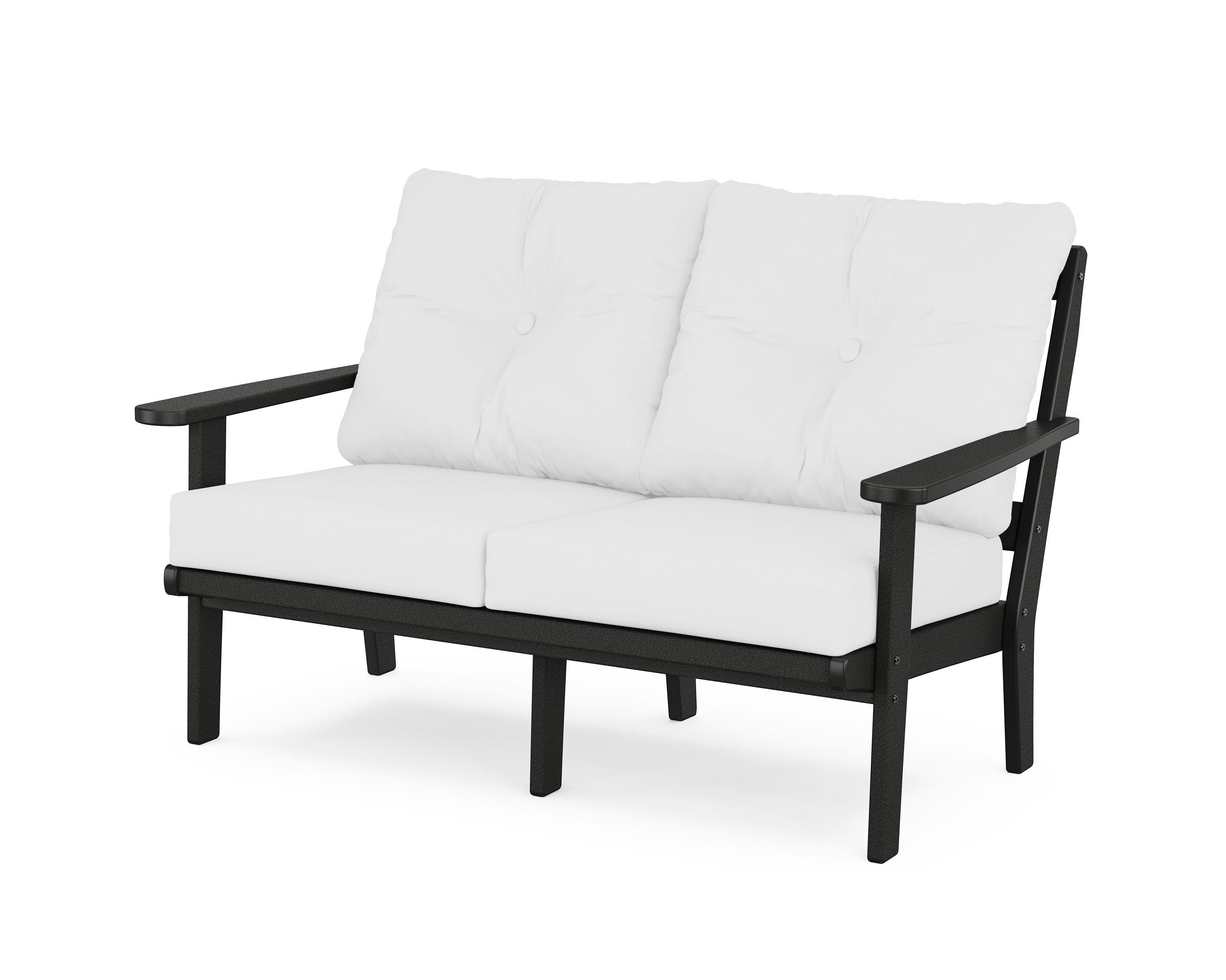 Cape Cod Deep Seating Loveseat in Charcoal Black / Natural
