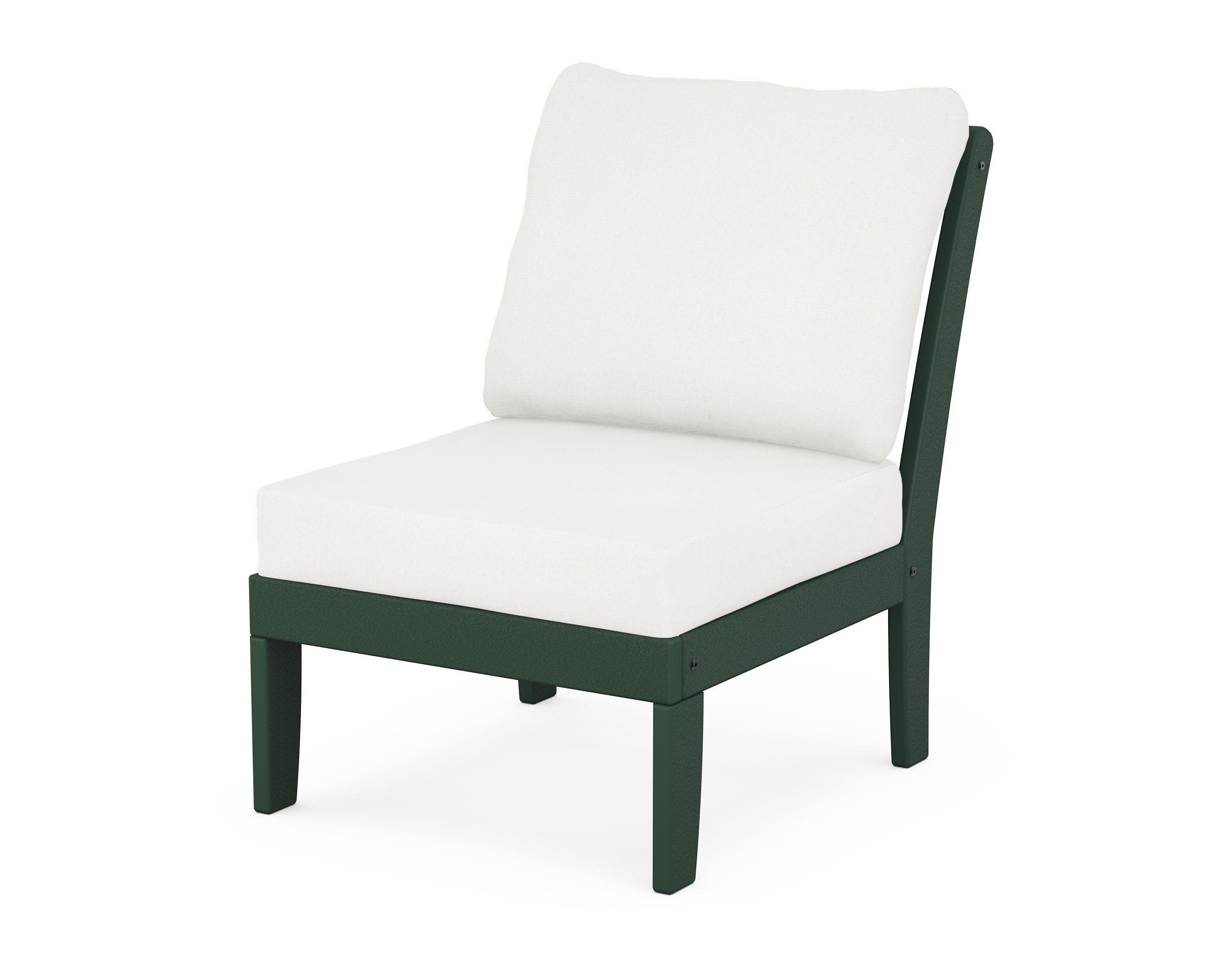Yacht Club Modular Armless Chair in Rainforest Canopy / Natural Linen