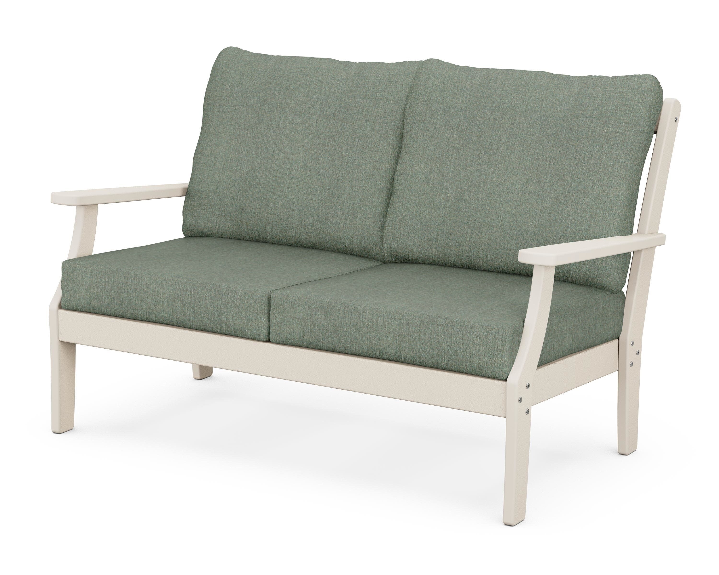 Yacht Club Deep Seating Loveseat in Sand Castle / Cast Sage