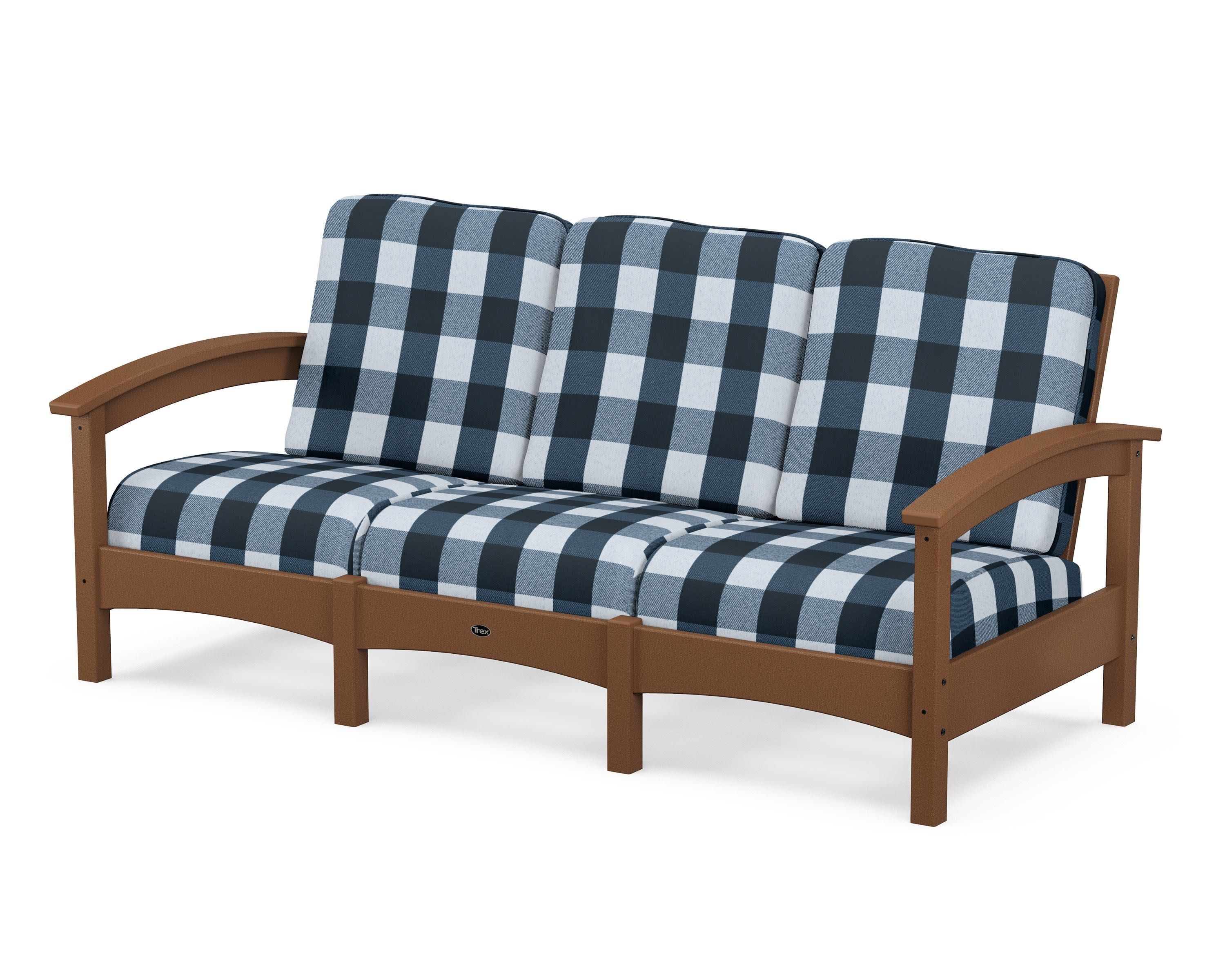 Rockport Club Sofa in Tree House / Buffalo Plaid Marine Indigo