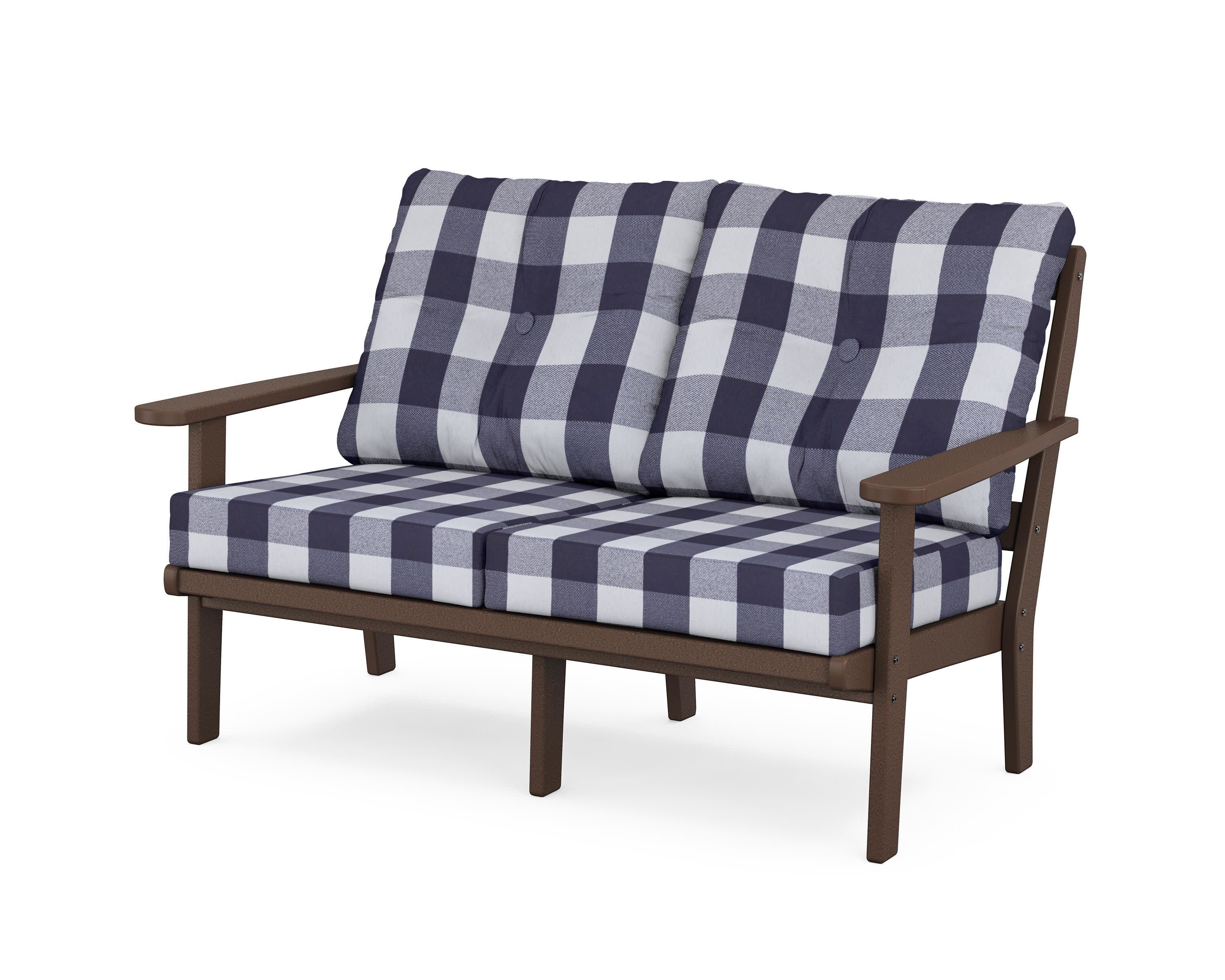 Cape Cod Deep Seating Loveseat in Vintage Lantern / Buffalo Plaid Navy