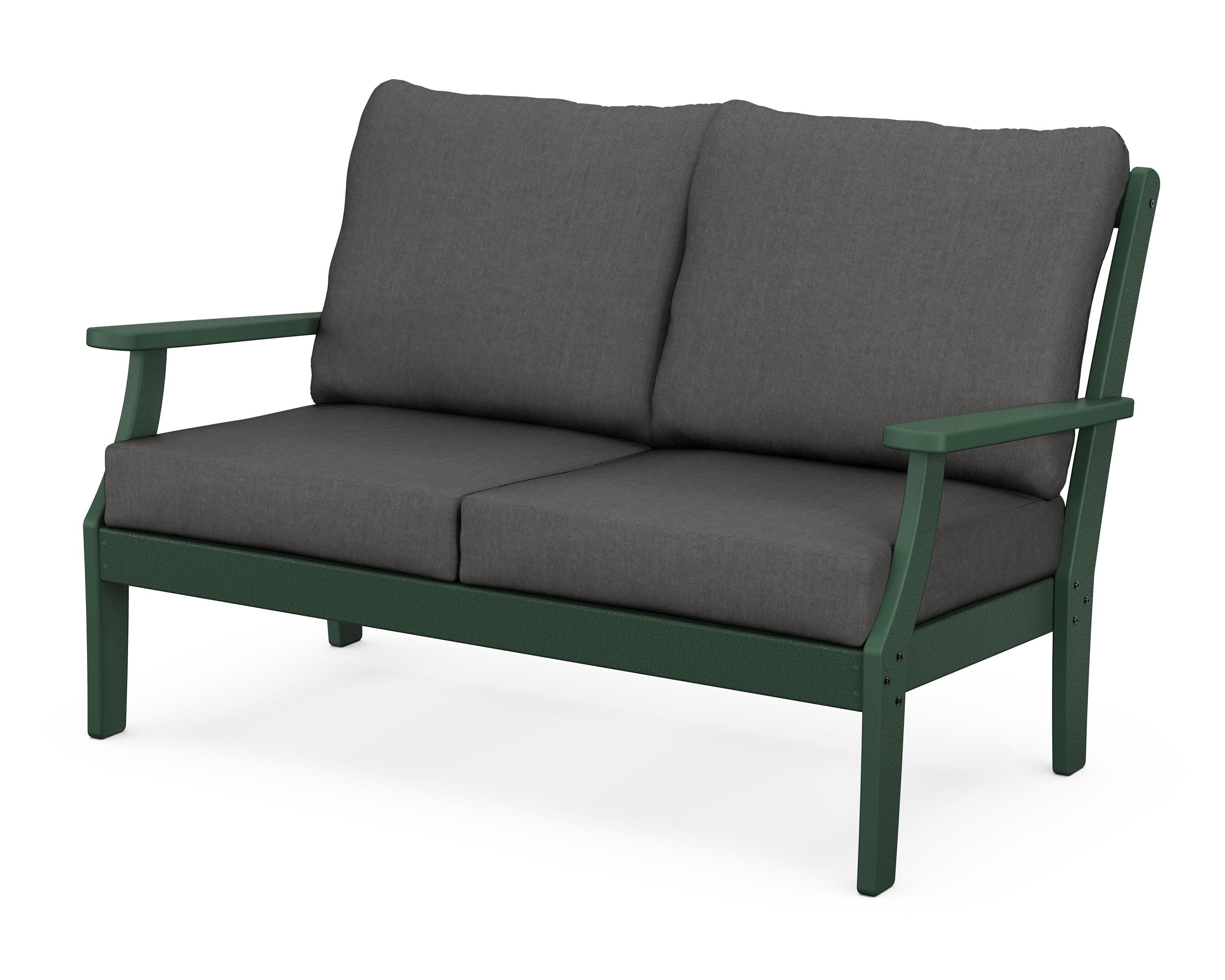 Yacht Club Deep Seating Loveseat in Rainforest Canopy / Spectrum Carbon