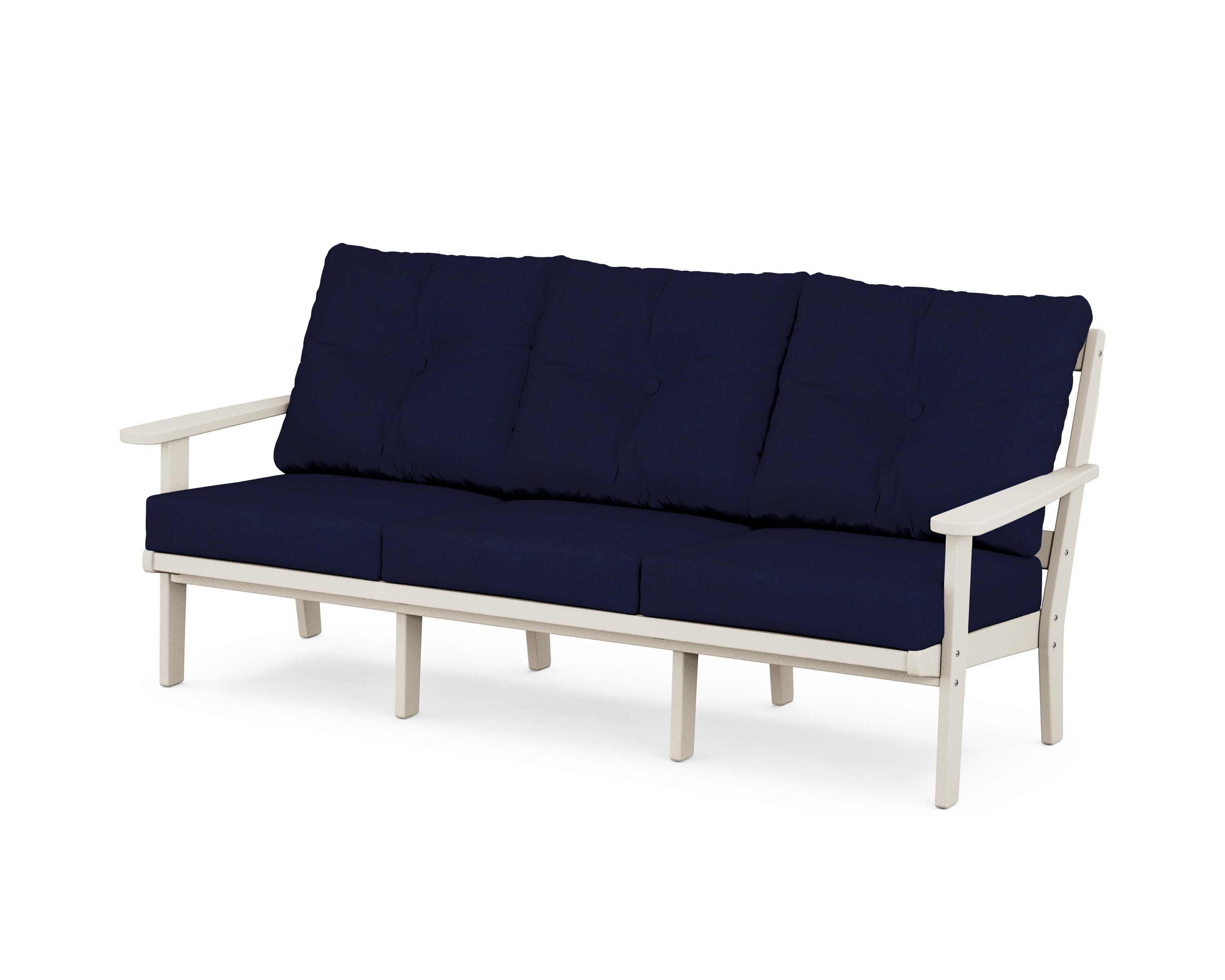 Cape Cod Deep Seating Sofa in Sand Castle / Navy