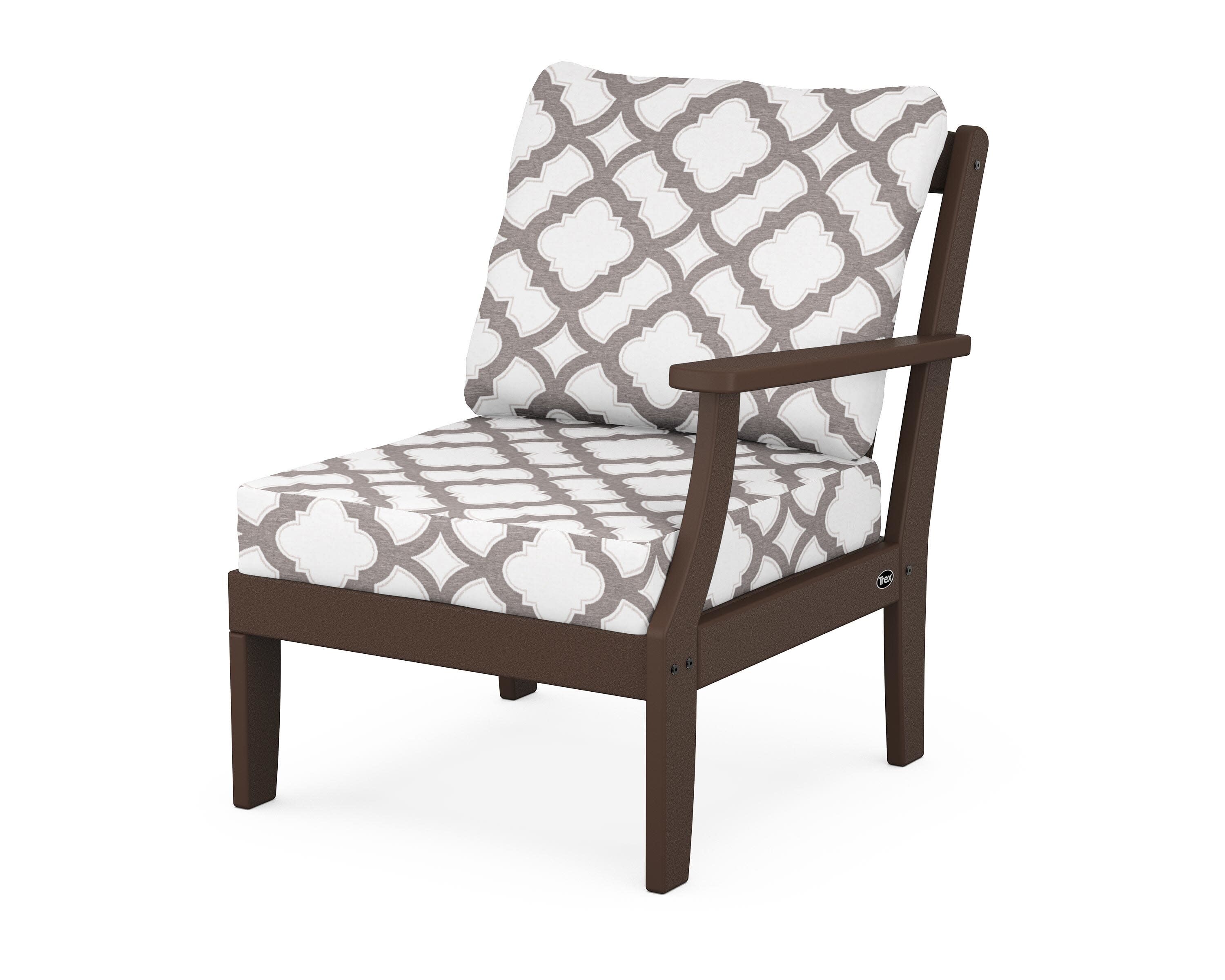 Yacht Club Modular Right Arm Chair in Vintage Lantern / Trellis Grey Mist
