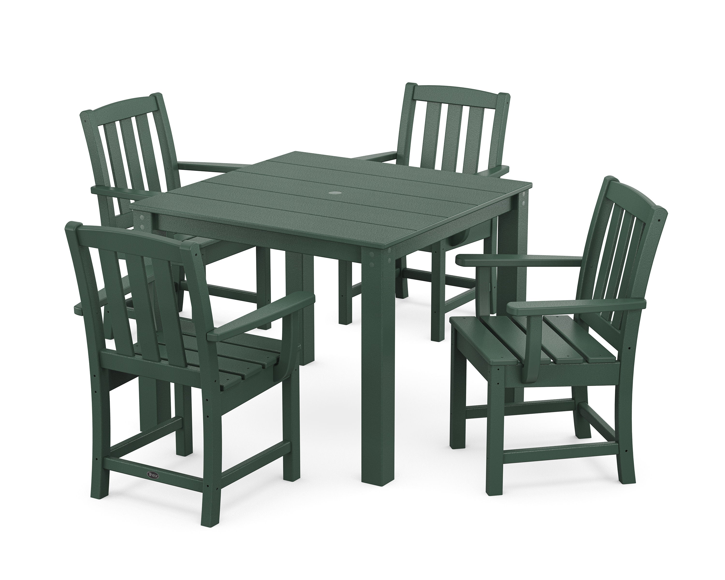 Cape Cod 5-Piece Parsons Dining Set in Rainforest Canopy
