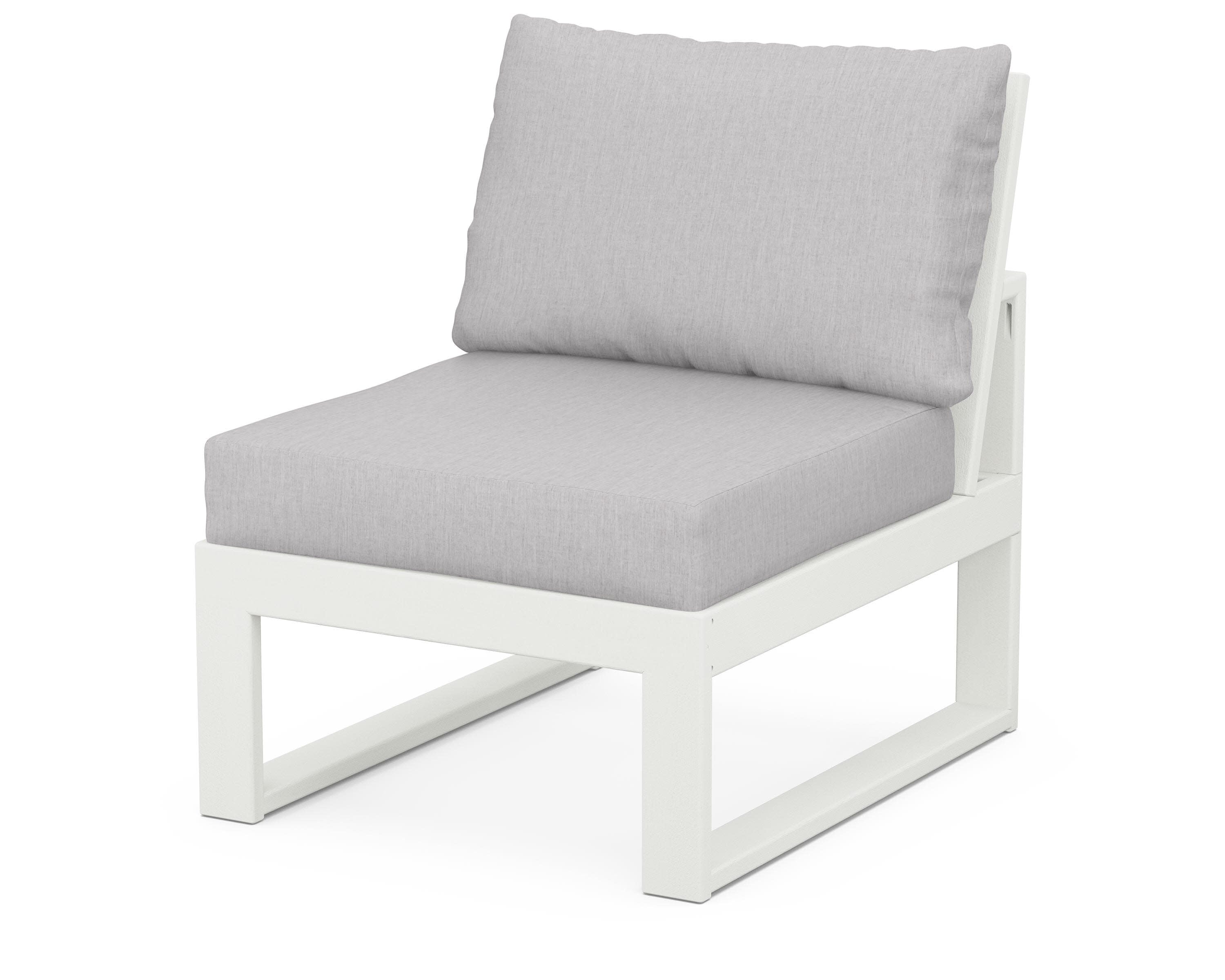 Modular Armless Chair in Vintage White / Granite
