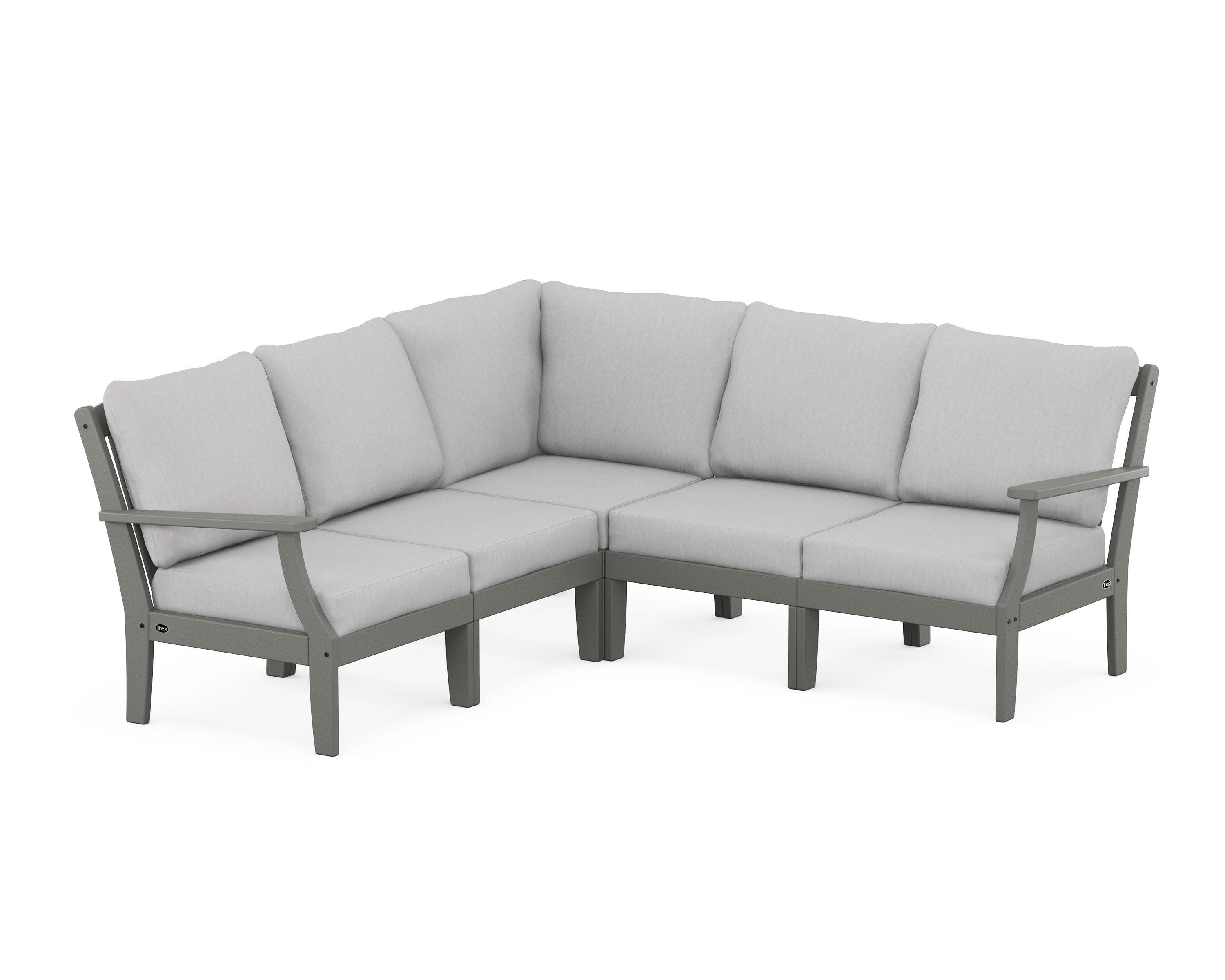 Yacht Club Modular 5-Piece Deep Seating Set in Stepping Stone / Granite