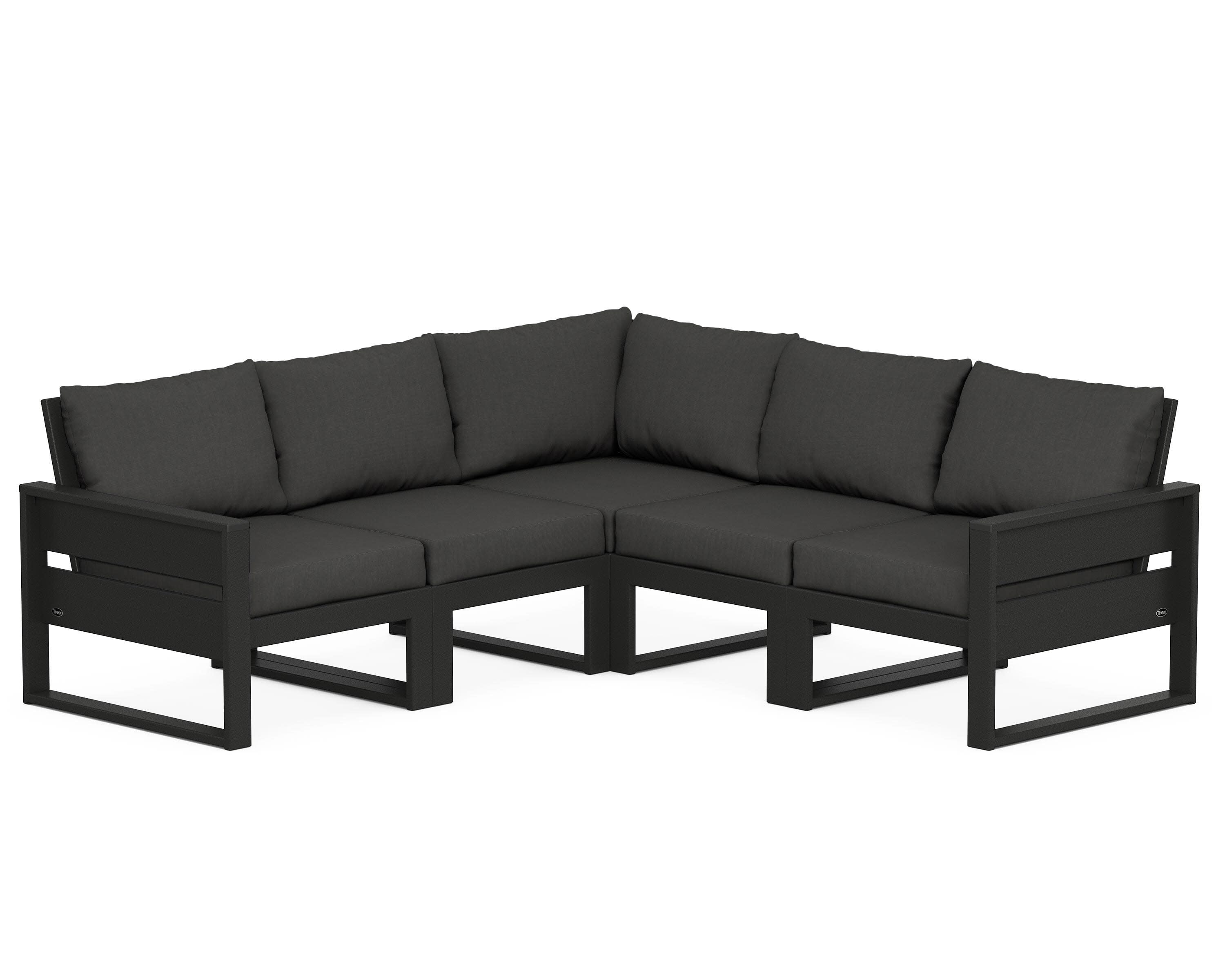 Eastport 5-Piece Sectional in Charcoal Black / Spectrum Carbon