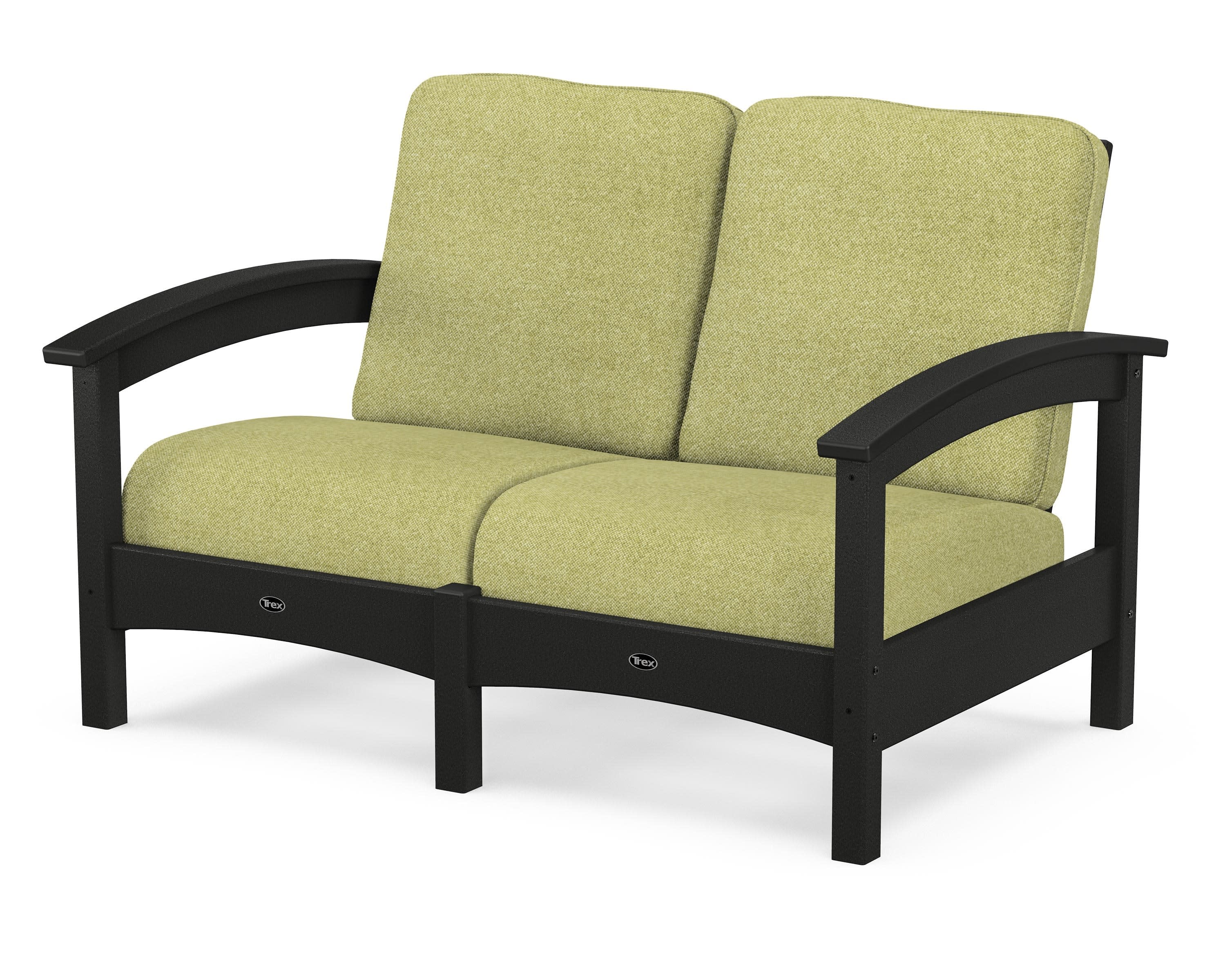 Rockport Club Loveseat in Charcoal Black / Chartreuse Boucle